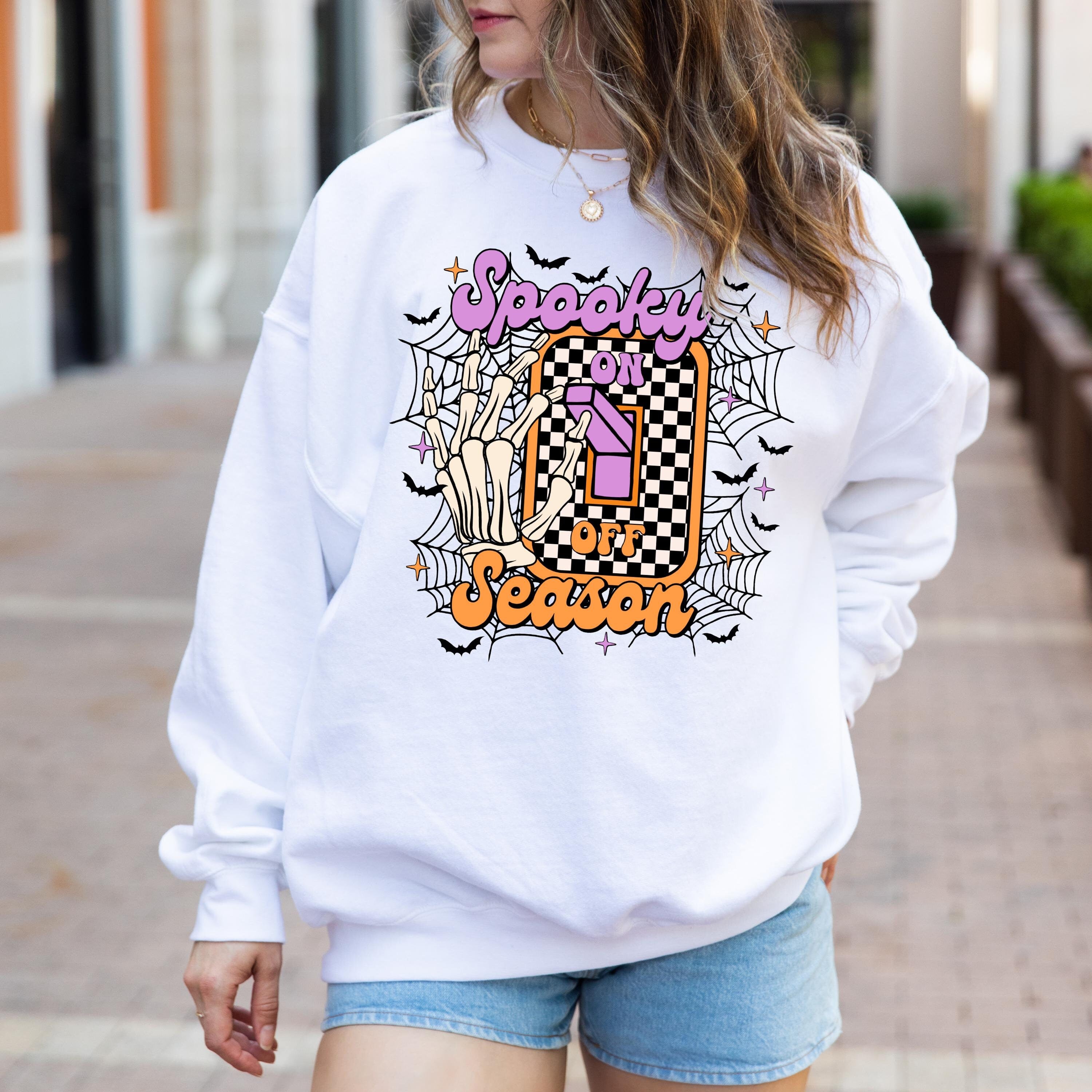 Spooky Season Sweatshirt, Halloween Crewneck Sweatshirt, Retro Halloween Sweatshirt, Halloween  gifts, Womens Halloween Sweatshirt,