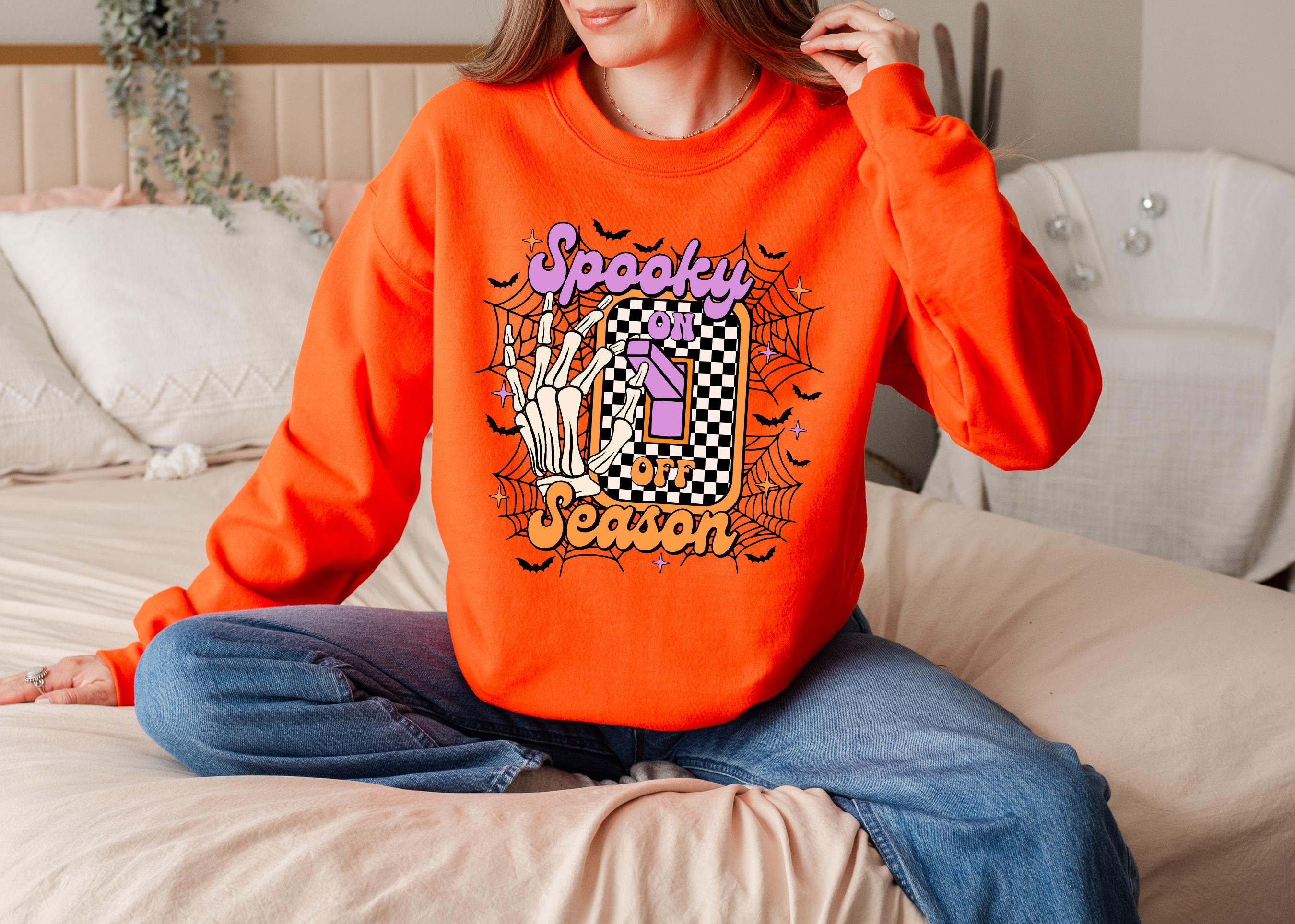 Spooky Season Sweatshirt, Halloween Crewneck Sweatshirt, Retro Halloween Sweatshirt, Halloween  gifts, Womens Halloween Sweatshirt,