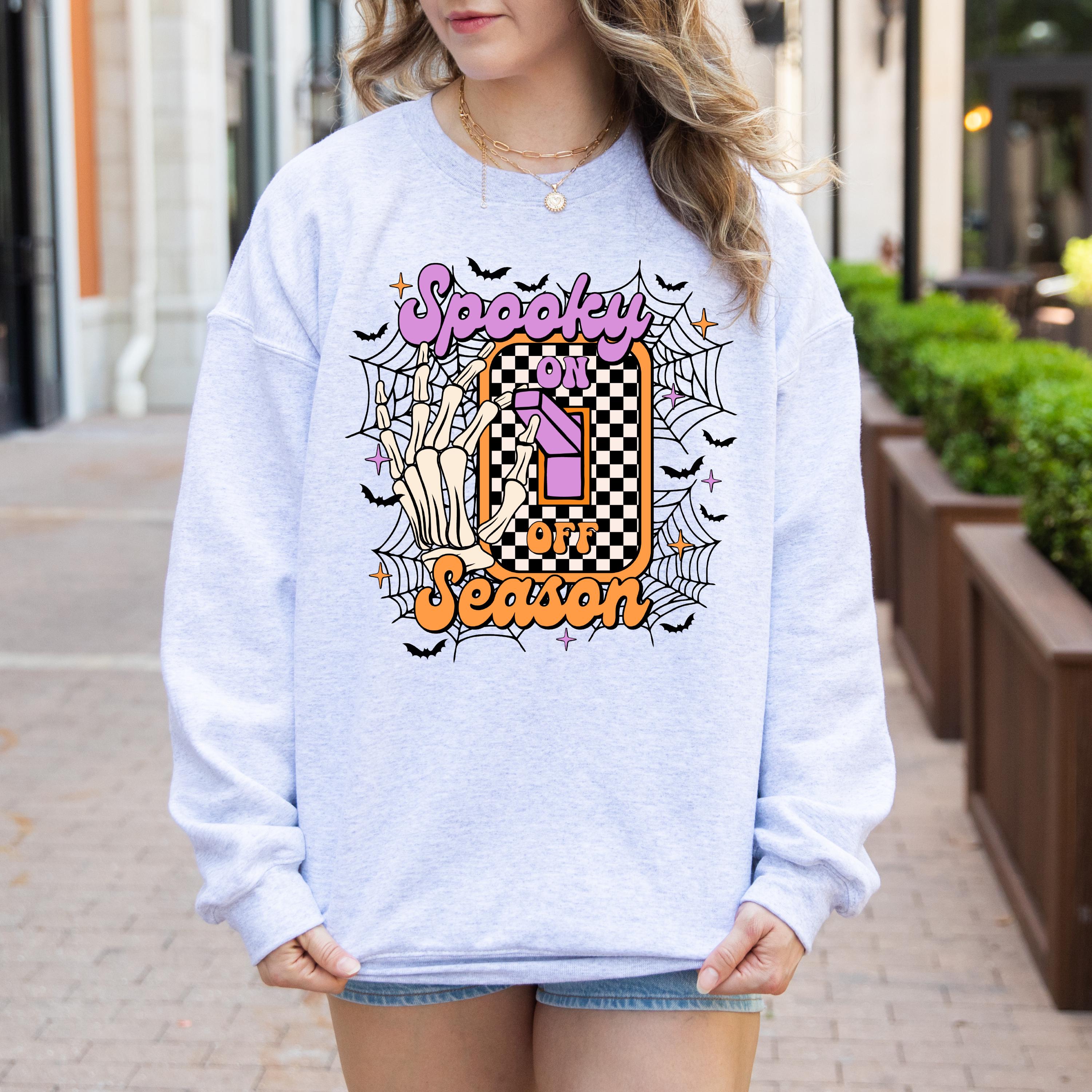 Spooky Season Sweatshirt, Halloween Crewneck Sweatshirt, Retro Halloween Sweatshirt, Halloween  gifts, Womens Halloween Sweatshirt,