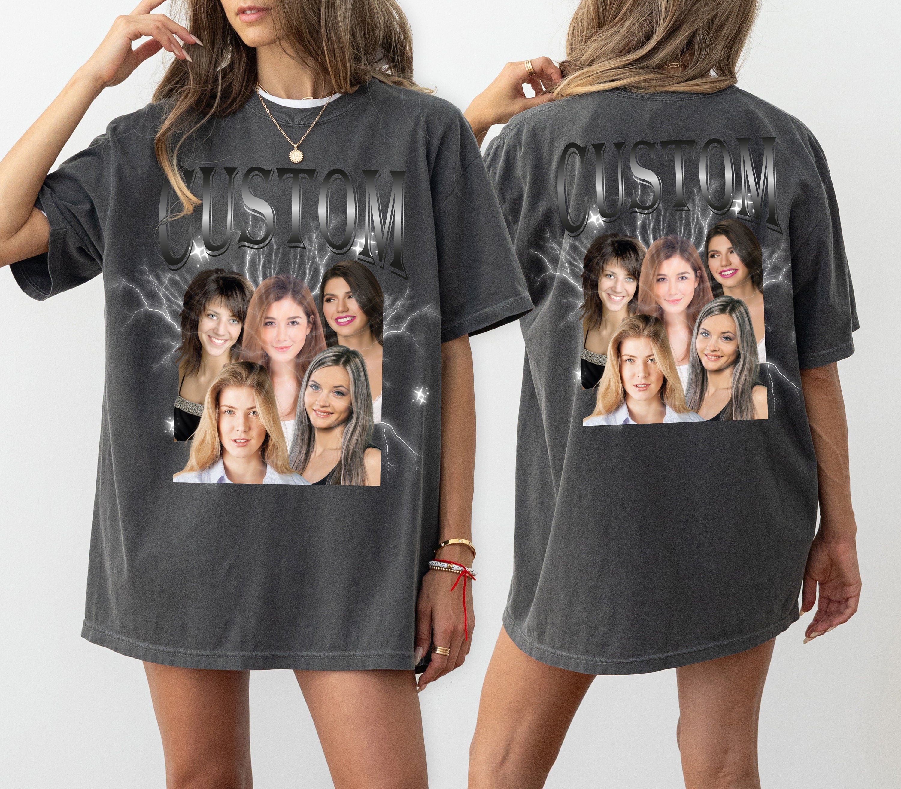 Back print and front print Custom Rap Shirt, Custom Photo Shirt, Personalized Photo Bootleg Shirt, Custom Vintage Shirt, Comfort Colors Tees