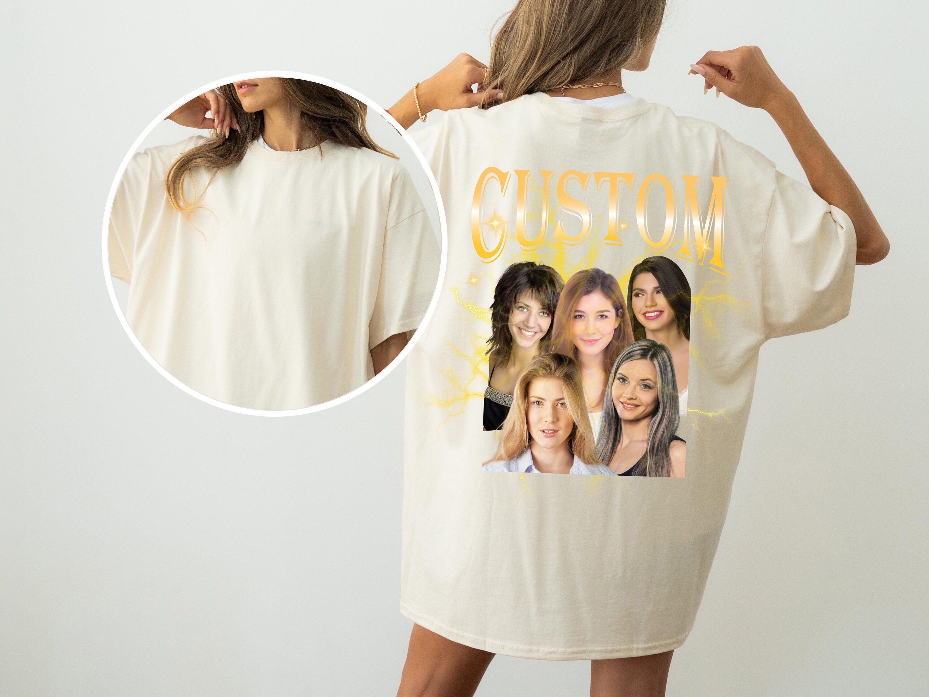 Back print and front print Custom Rap Shirt, Custom Photo Shirt, Personalized Photo Bootleg Shirt, Custom Vintage Shirt, Comfort Colors Tees