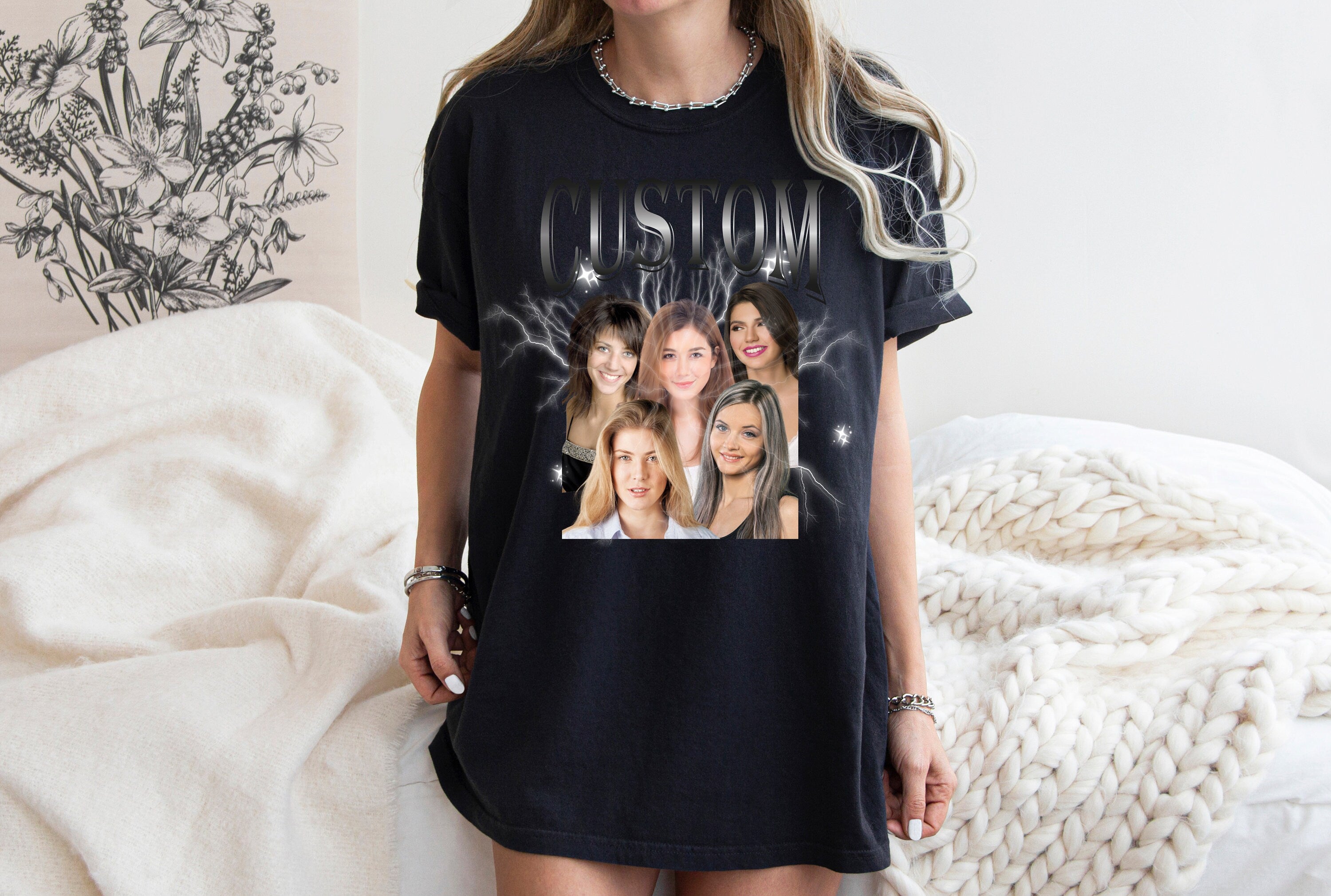 Back print and front print Custom Rap Shirt, Custom Photo Shirt, Personalized Photo Bootleg Shirt, Custom Vintage Shirt, Comfort Colors Tees