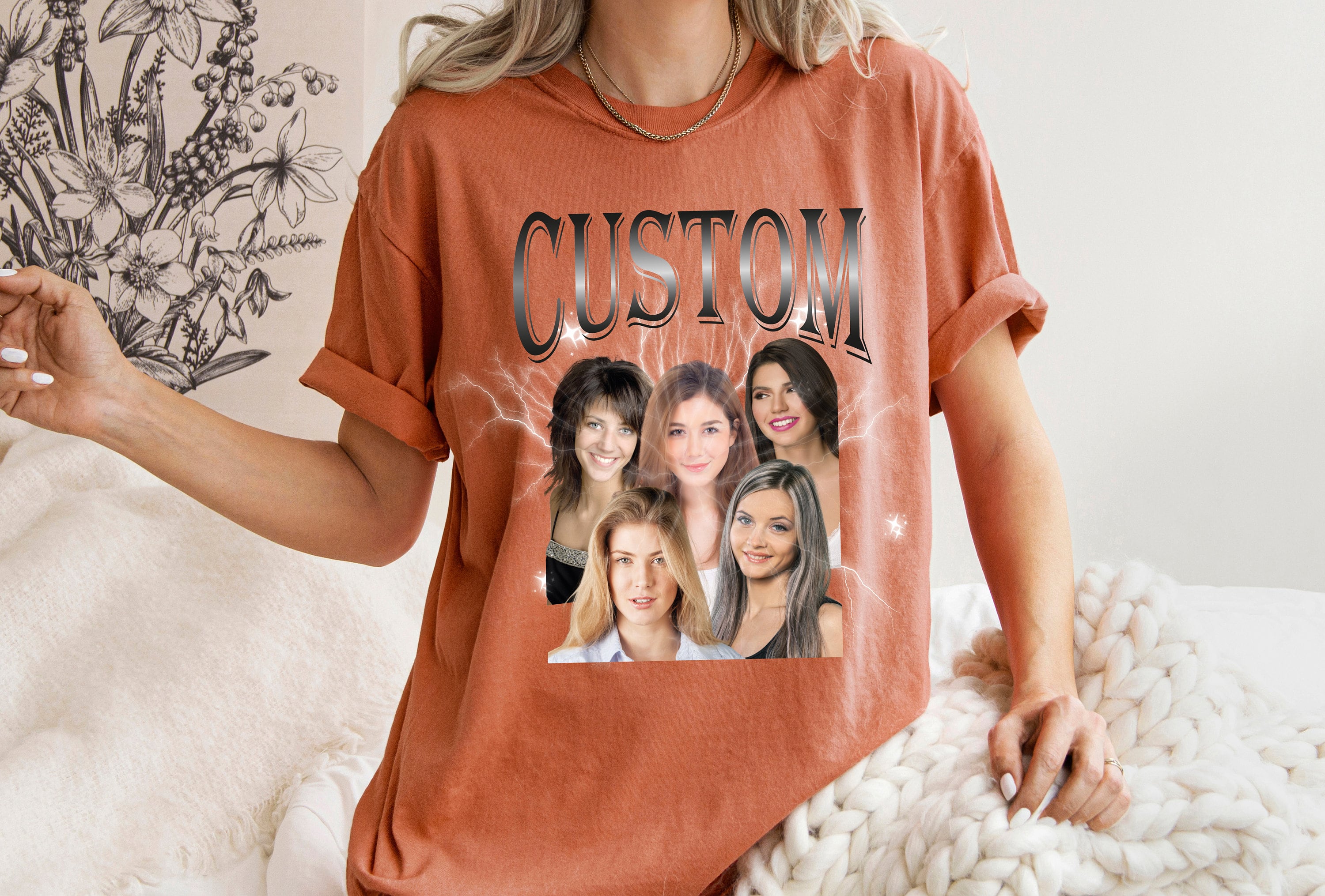 Back print and front print Custom Rap Shirt, Custom Photo Shirt, Personalized Photo Bootleg Shirt, Custom Vintage Shirt, Comfort Colors Tees