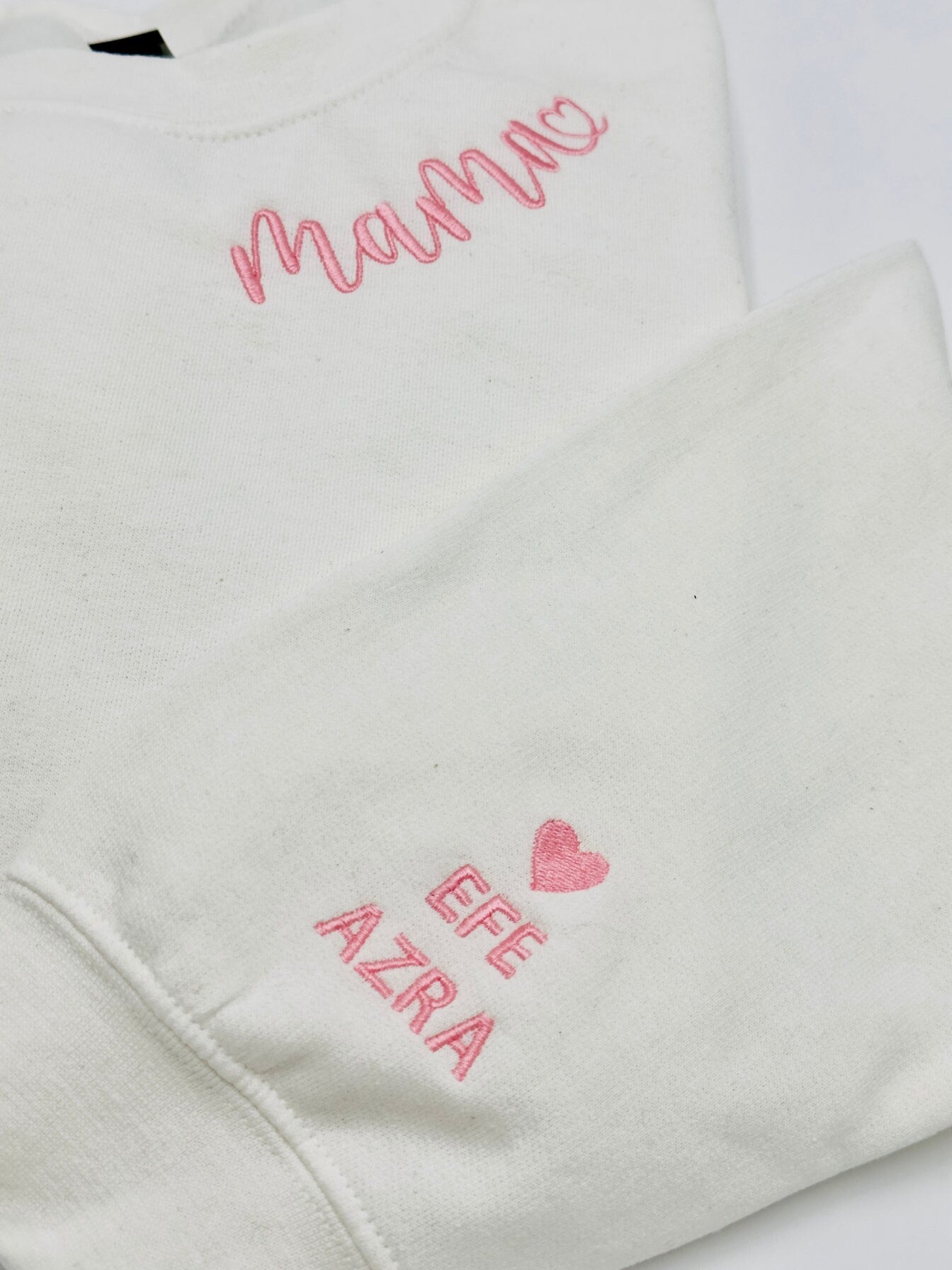 Custom Embroidered Mama  Sweatshirt, Kids Names on Sleeve, Personalized Sweatshirt, Mom Birthday Gift, Cute Mama Shirt, Mother's Day Gift