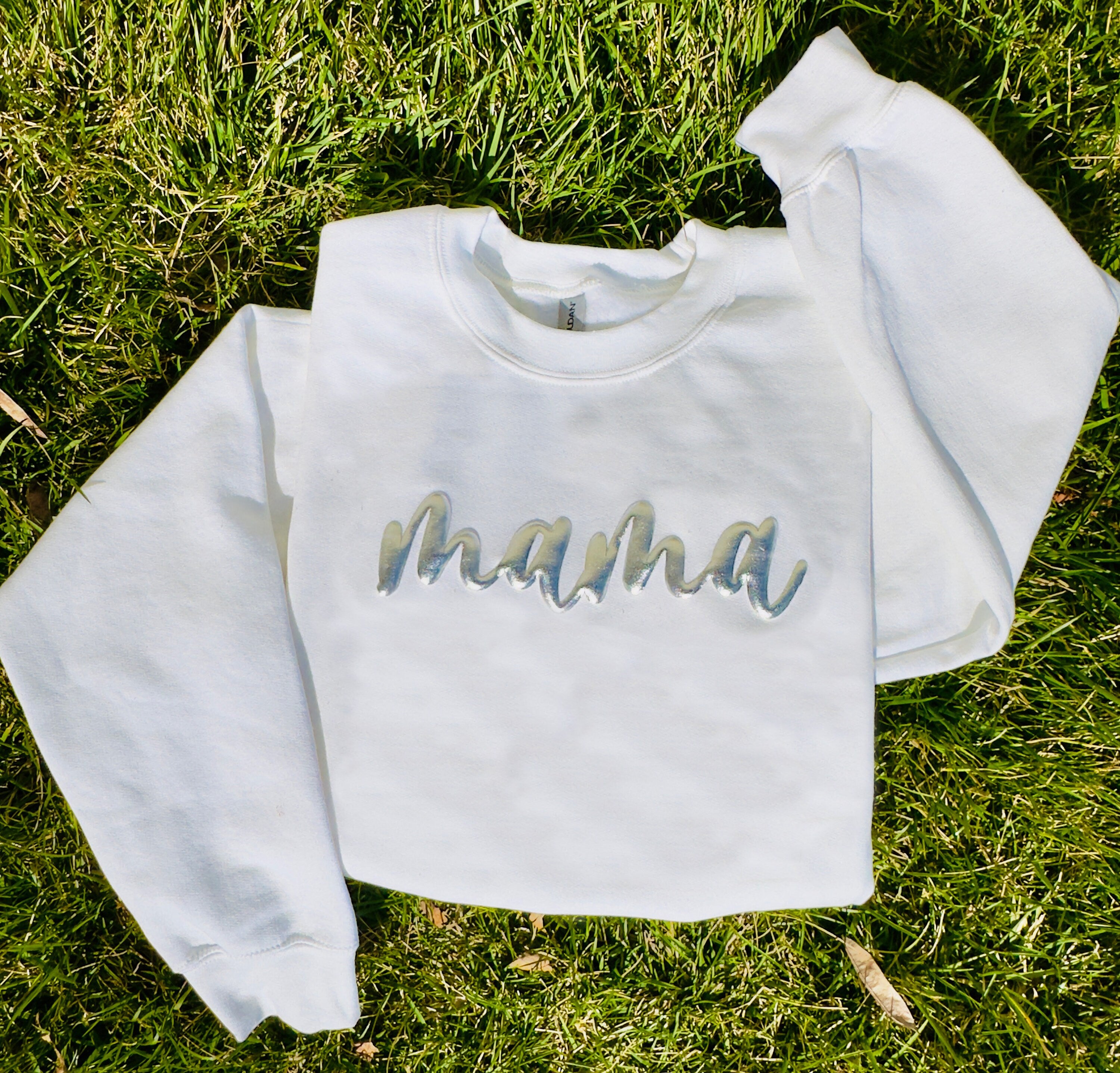 Embossed Mama Sweatshirt, Puff Print Mama Sweatshirt, Personalized Puff Sweatshirt, Mom Birthday Gift Idea, Cute Mama Shirt, New Mom Gift