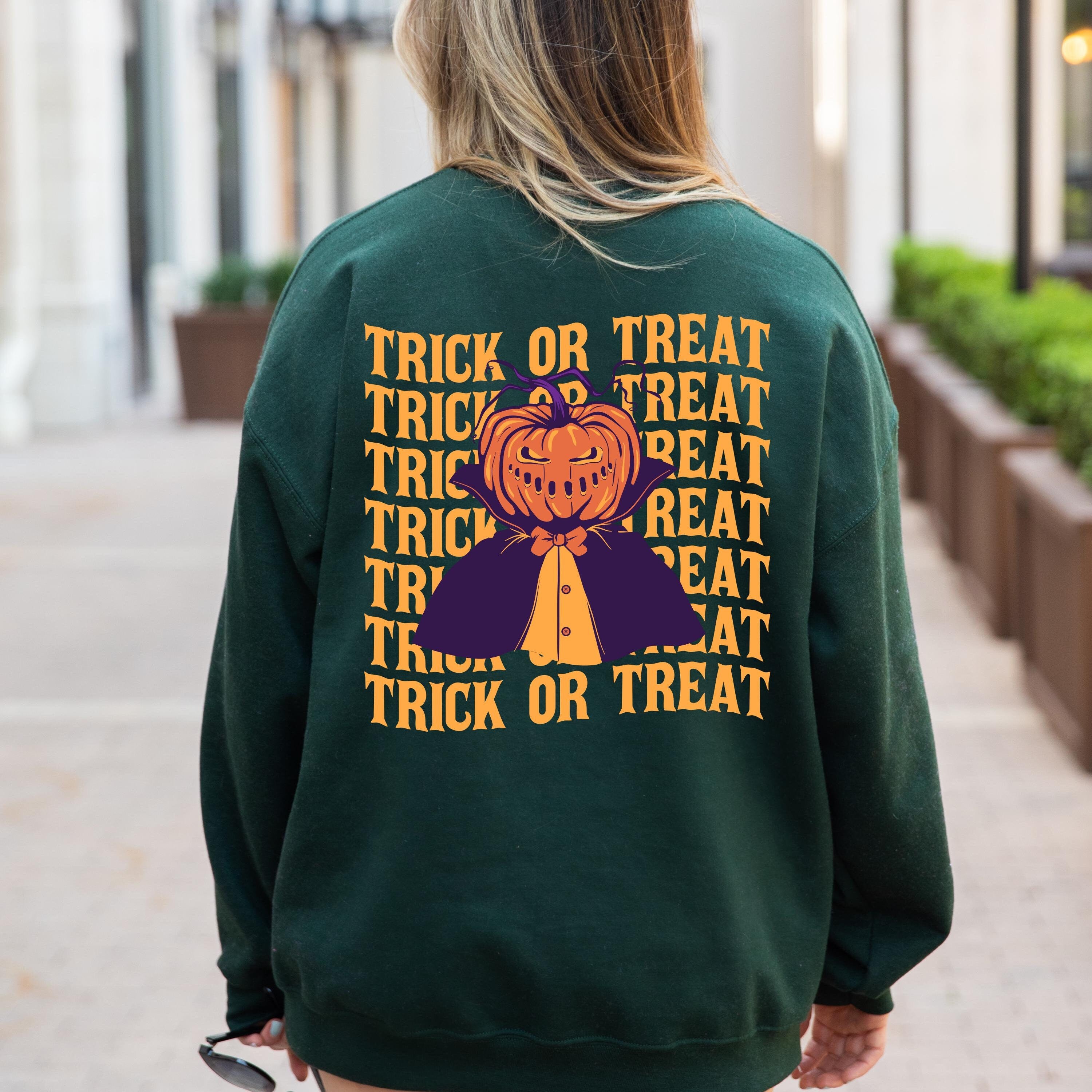Spooky Season Trick or Treat Pumpkin Sweatshirt, Halloween Sweatshirt, Vintage pumpkin, Pumpkin Sweatshirt Retro Halloween Sweatshirt