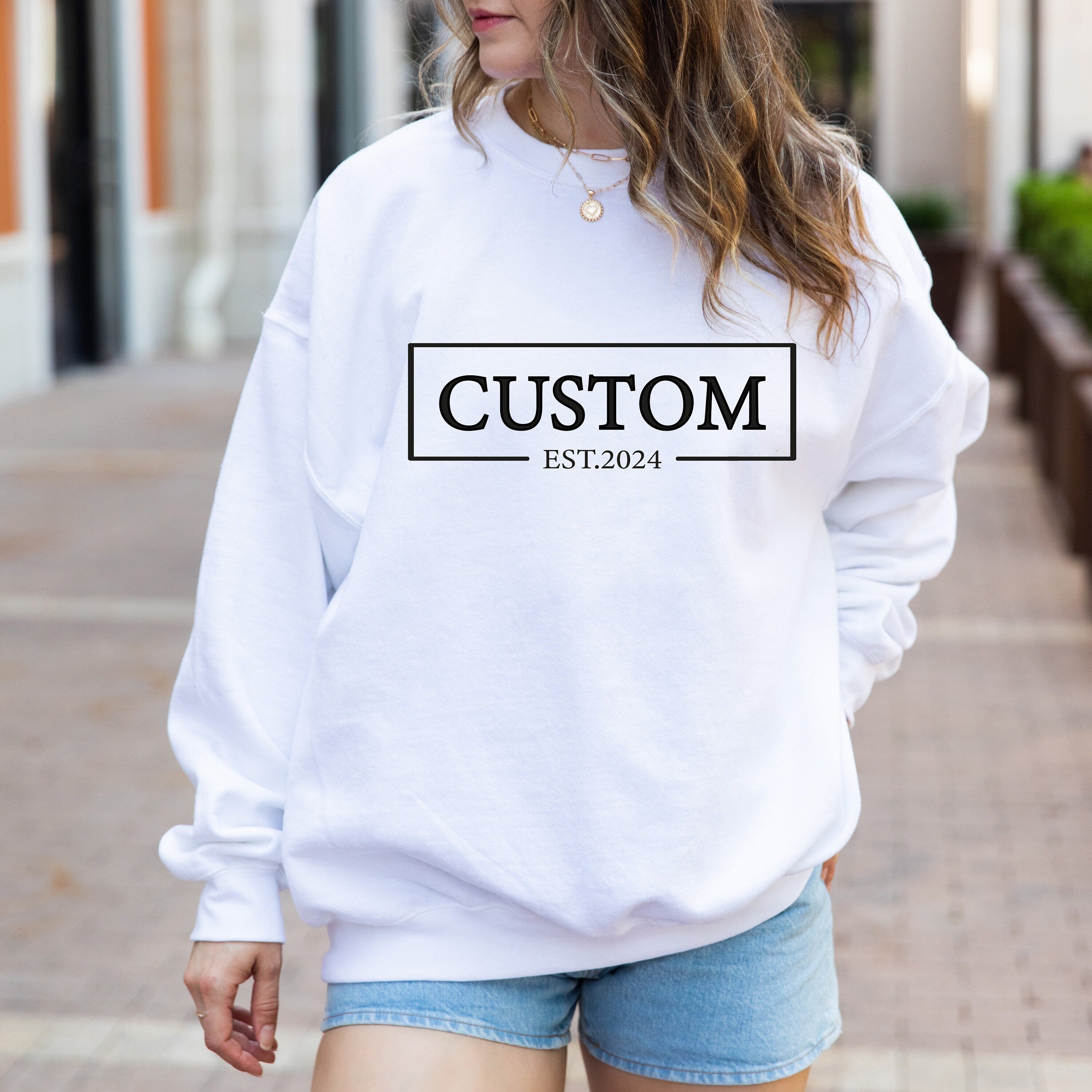 Custom Est. Sweatshirt, Vintage Sweatshirt, Your Text Sweaters, Saying Sweaters, Your Custom Text Sweatshirt, Customizable Crewneck Gift