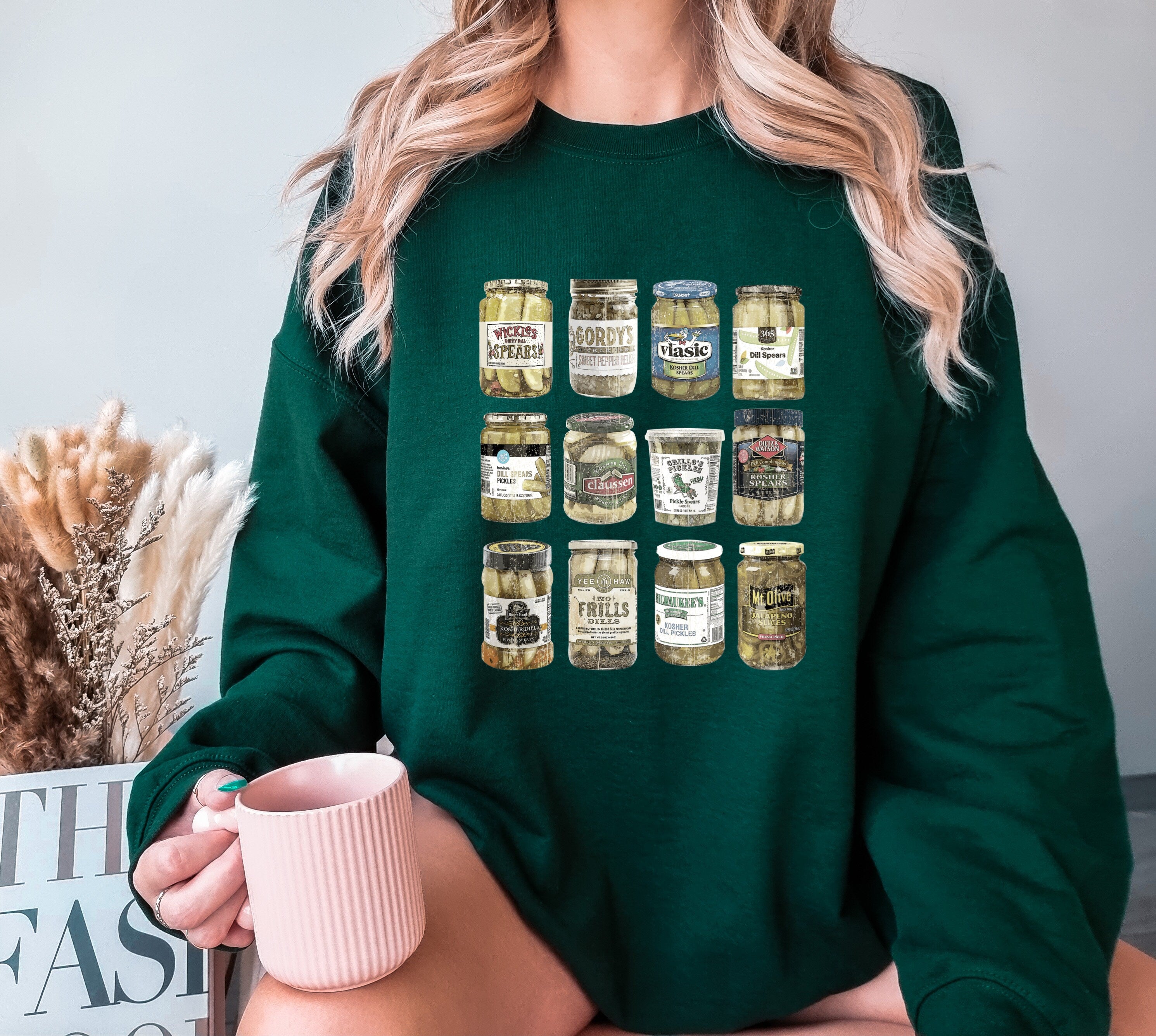 Vintage Canned Pickles Sweatshirt, Canning Season Sweatshirt, Pickle Lovers Sweater, Homemade Pickles Sweater, Crewneck Sweatshirt