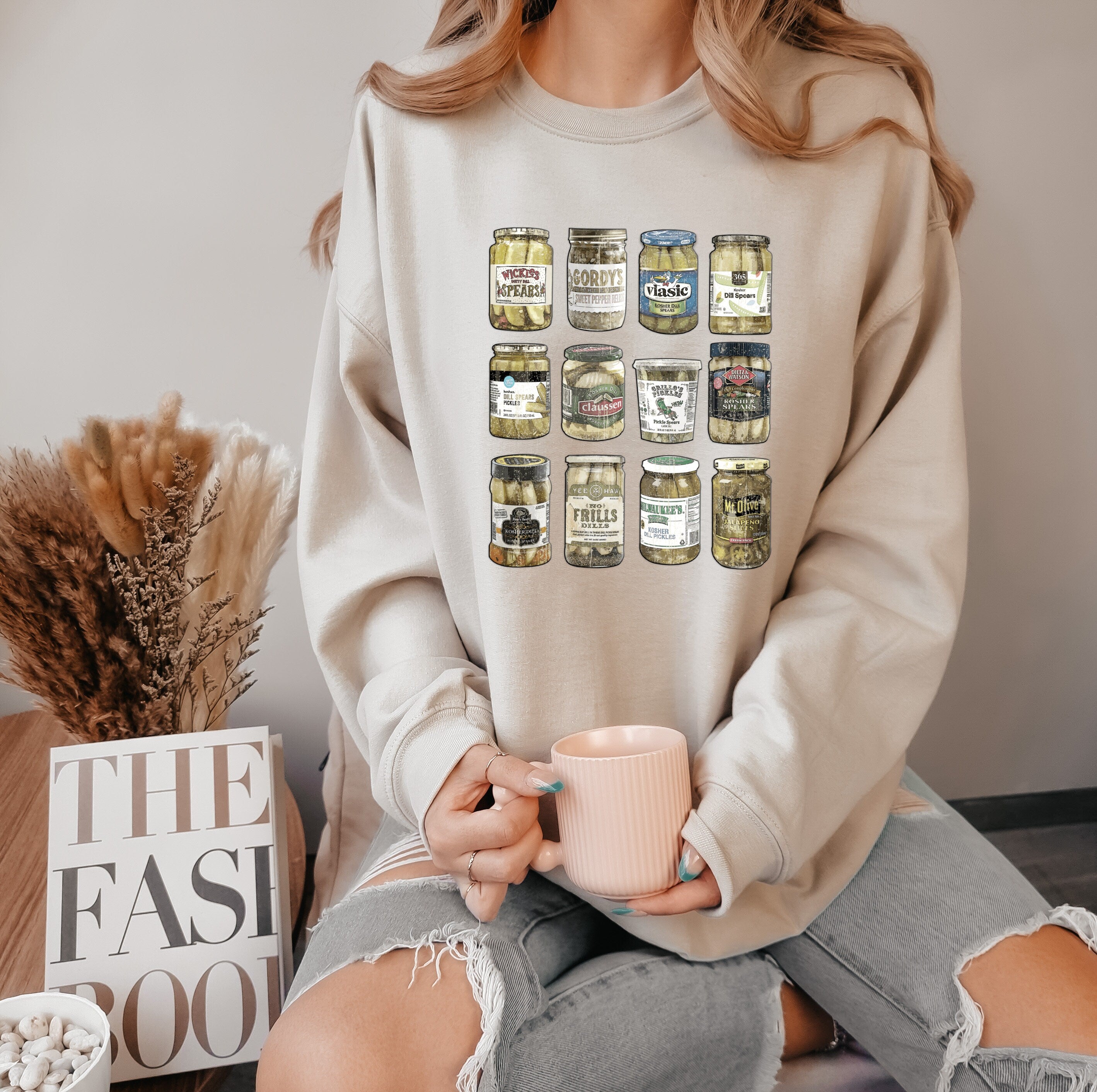 Vintage Canned Pickles Sweatshirt, Canning Season Sweatshirt, Pickle Lovers Sweater, Homemade Pickles Sweater, Crewneck Sweatshirt