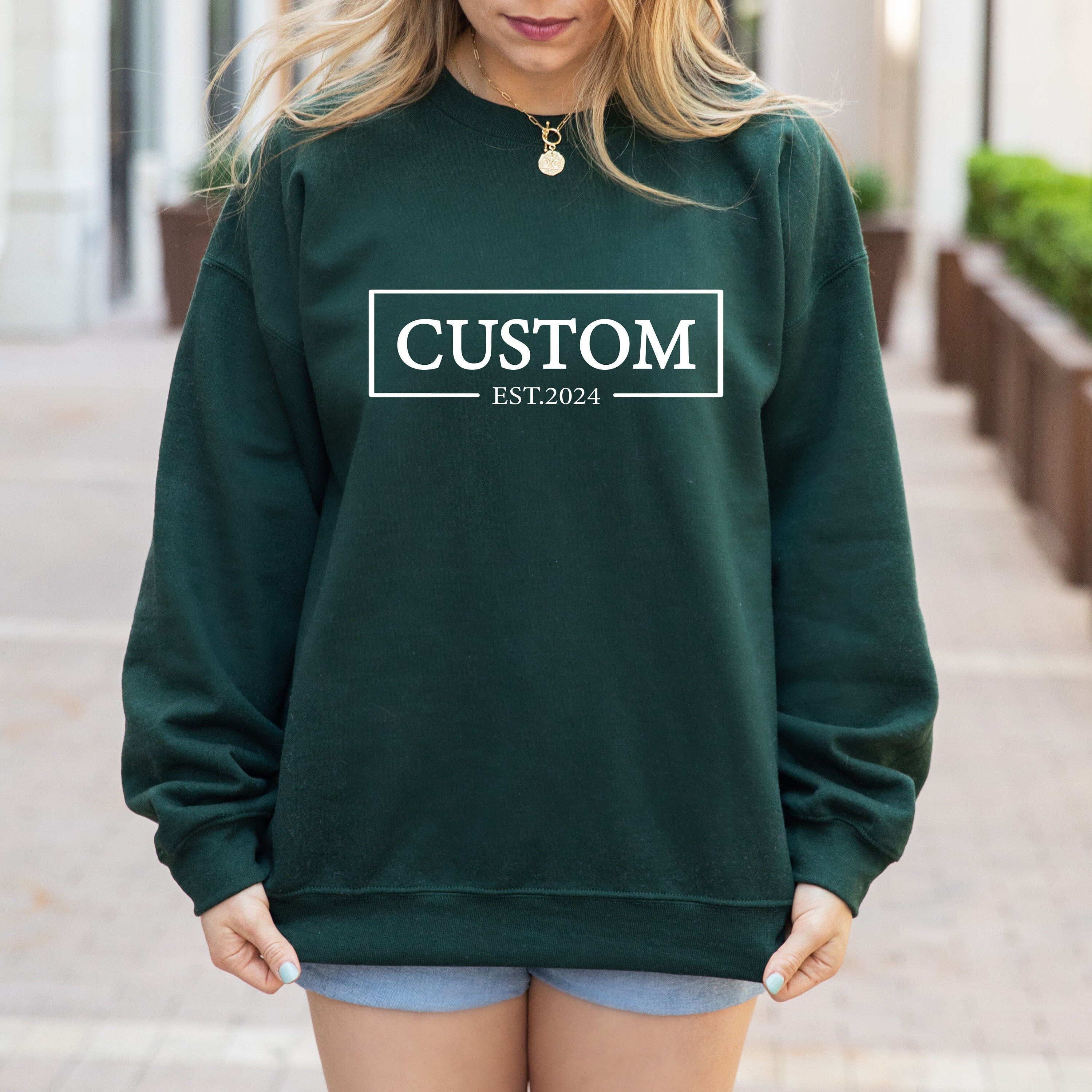 Custom Est. Sweatshirt, Vintage Sweatshirt, Your Text Sweaters, Saying Sweaters, Your Custom Text Sweatshirt, Customizable Crewneck Gift