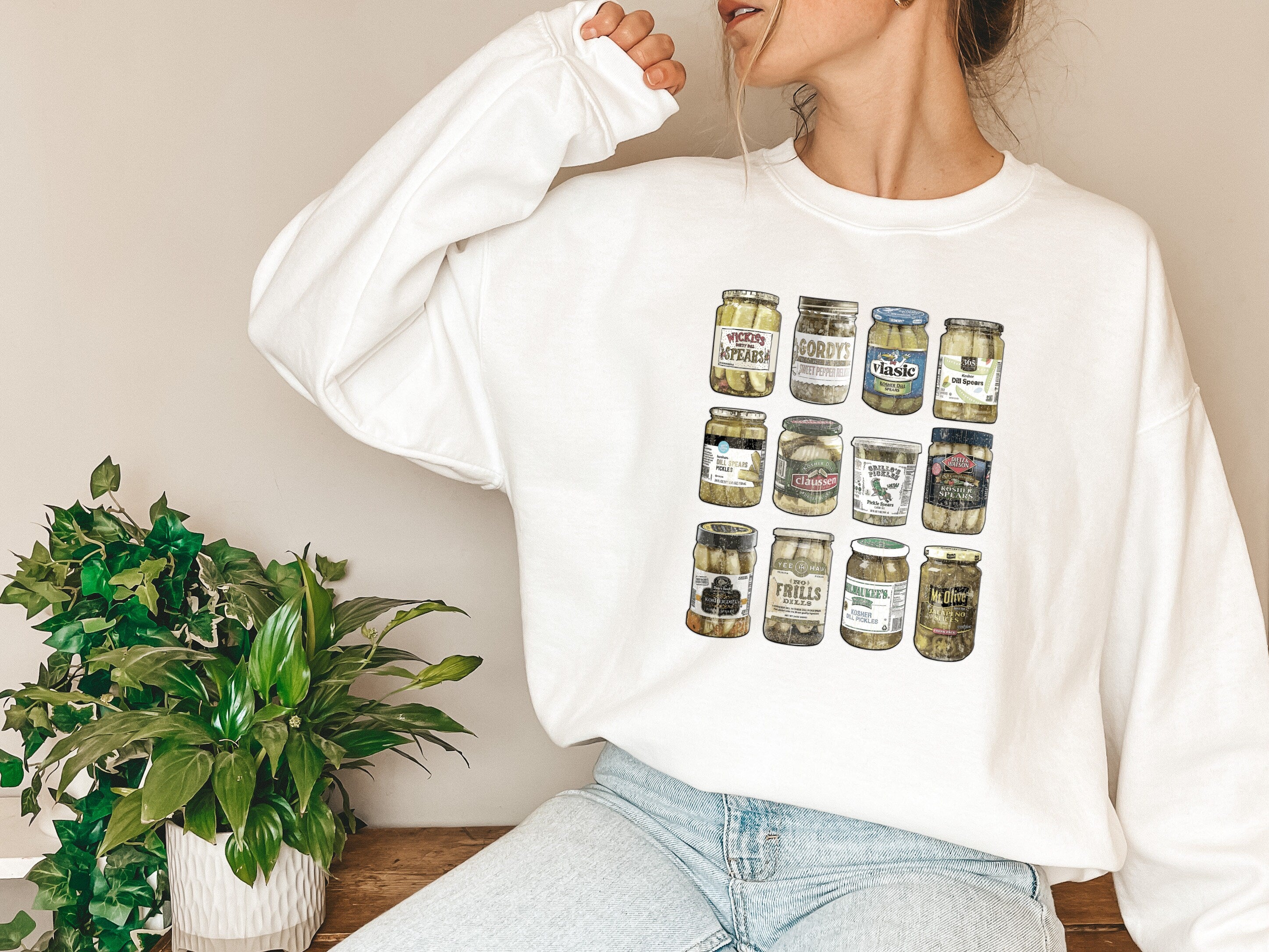 Vintage Canned Pickles Sweatshirt, Canning Season Sweatshirt, Pickle Lovers Sweater, Homemade Pickles Sweater, Crewneck Sweatshirt