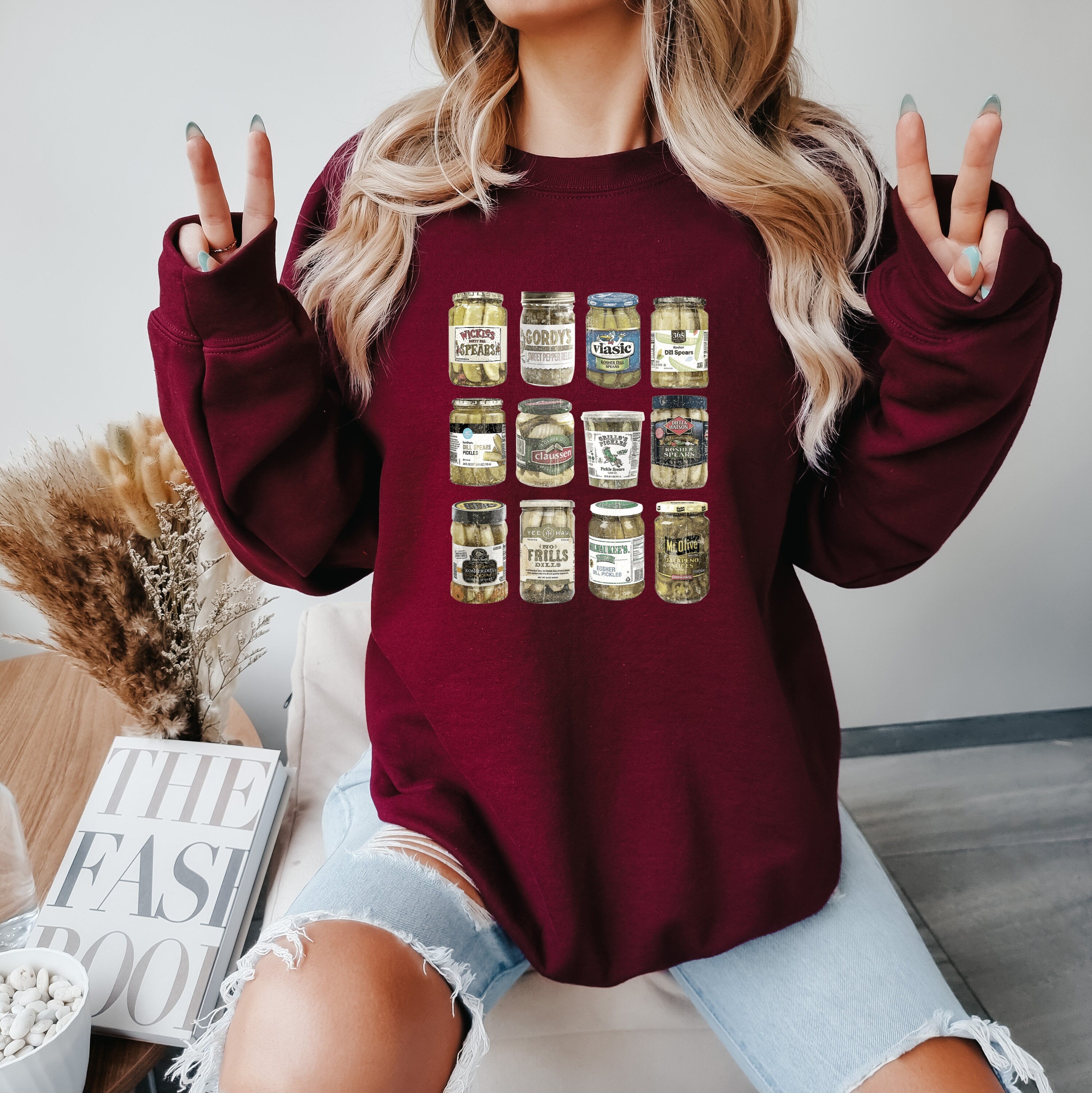 Vintage Canned Pickles Sweatshirt, Canning Season Sweatshirt, Pickle Lovers Sweater, Homemade Pickles Sweater, Crewneck Sweatshirt