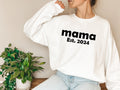 Mama Est. 2024 Sweatshirt, Mothers Day, Mama Est. 2024 Shirt, Mama Sweatshirt, Wildflower Print, Gift for Mom, Mom Sweatshirt