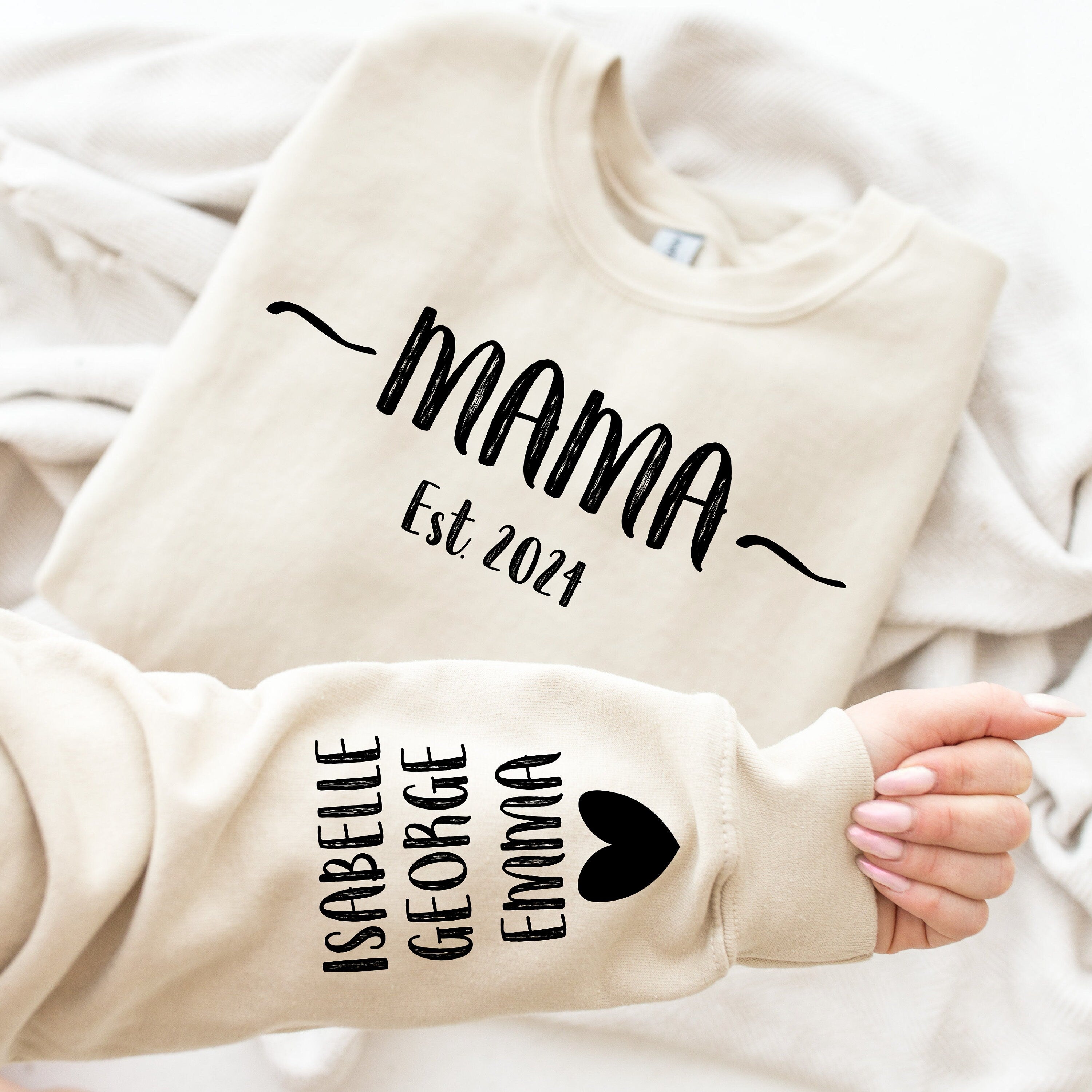 Custom Mama Sweatshirt, Mothers Day, Mama Est. 2024 Shirt, Personalized Sweatshirt, Wildflower Print, Gift for Mom, Mom Sweatshirt