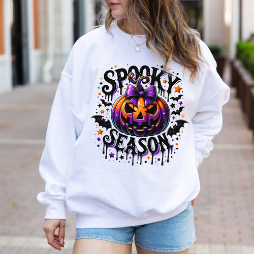 Coquette Bow Pumpkin Spooky Season Sweatshirt