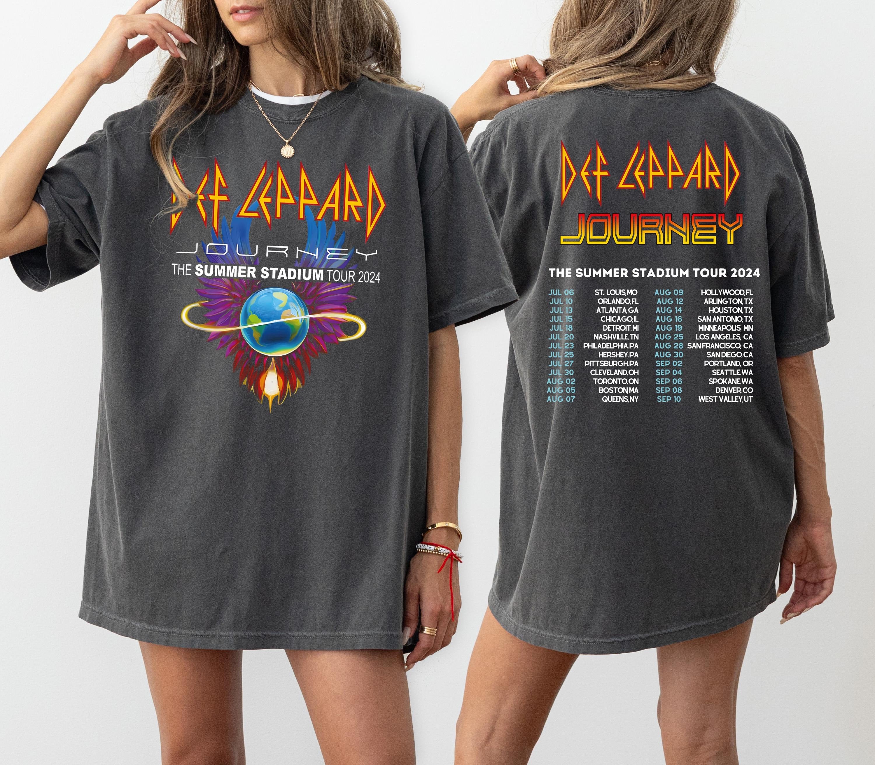 Def-Leppard And Journey Summer Stadium Tour 2024 Shirt, Journey Tour Shirt, Unisex Shirt, Western Shirt, Concert Shirt, Journey Fan Gift