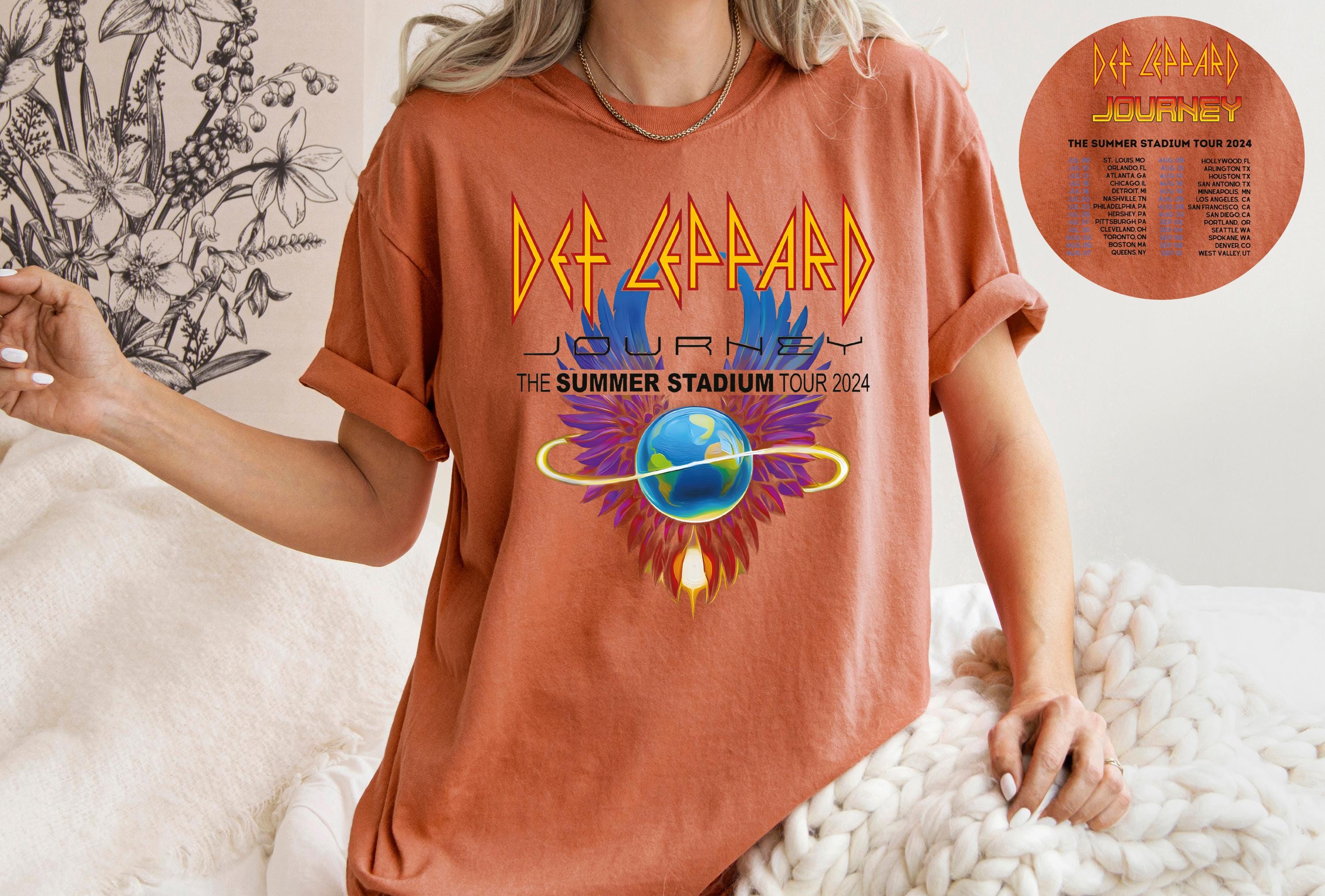 Def-Leppard And Journey Summer Stadium Tour 2024 Shirt, Journey Tour Shirt, Unisex Shirt, Western Shirt, Concert Shirt, Journey Fan Gift