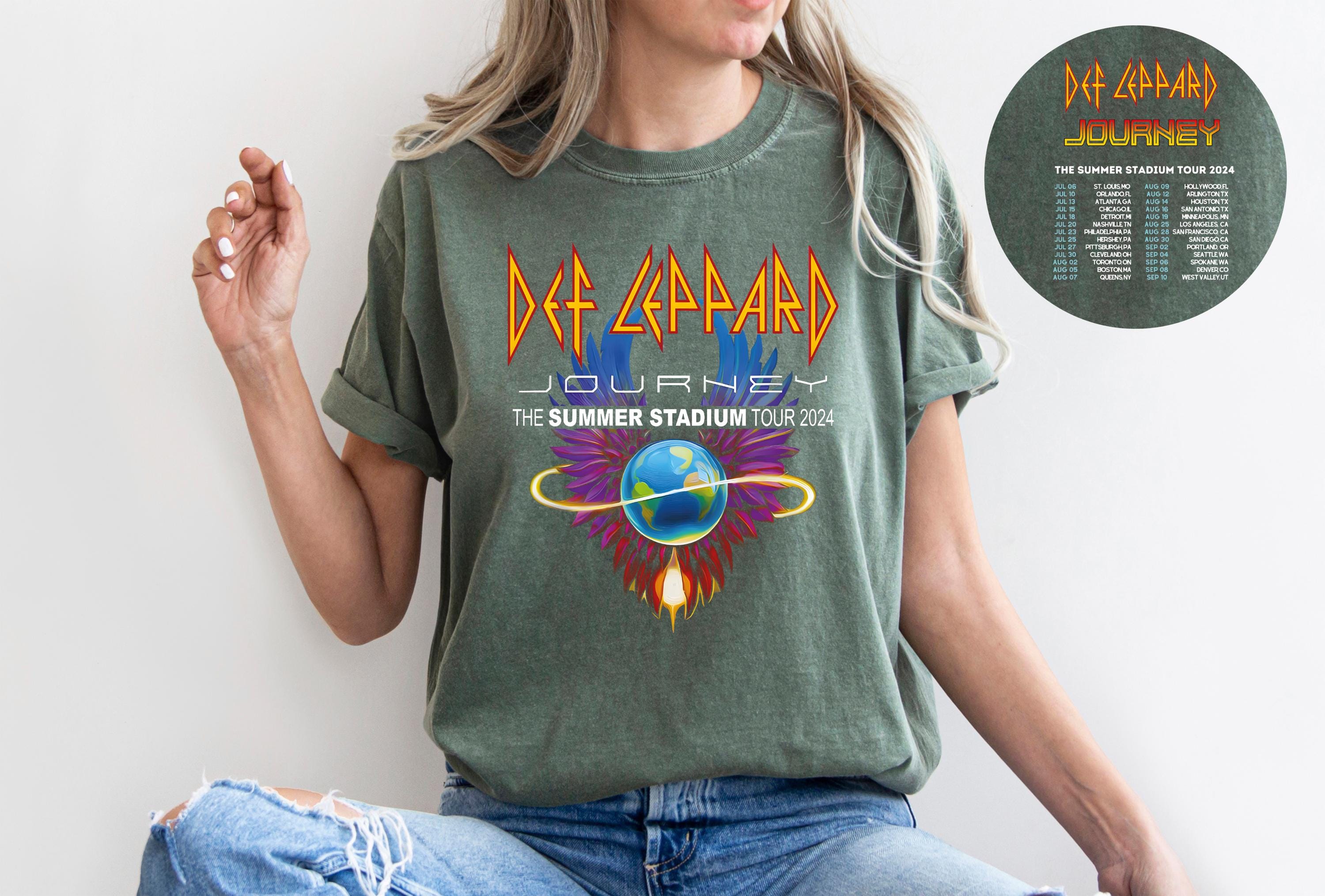 Def-Leppard And Journey Summer Stadium Tour 2024 Shirt, Journey Tour Shirt, Unisex Shirt, Western Shirt, Concert Shirt, Journey Fan Gift