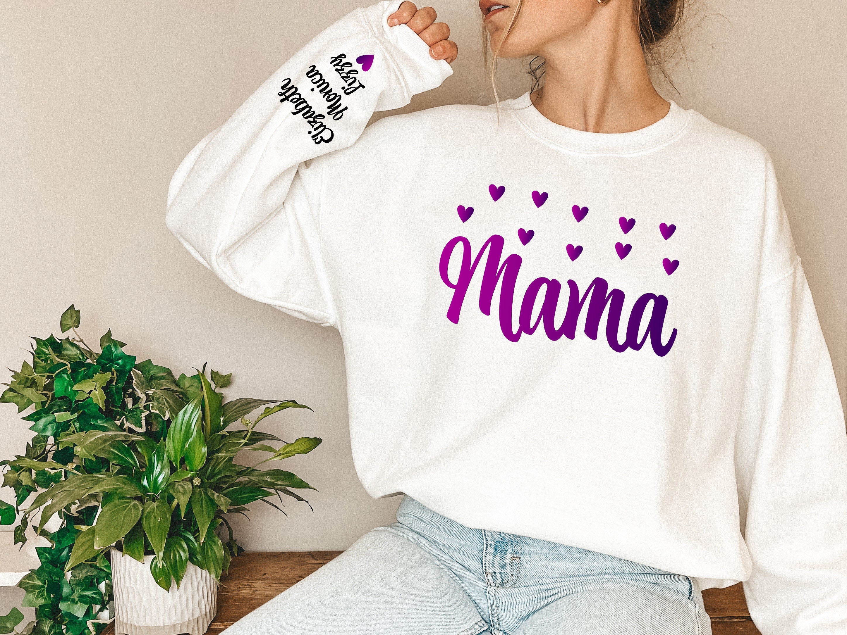 Custom Mama Sweatshirt, Mothers Day, Mama Shirt, Unique Gift for Mom, Wildflower Print, Gift for Mom, Mom Sweatshirt