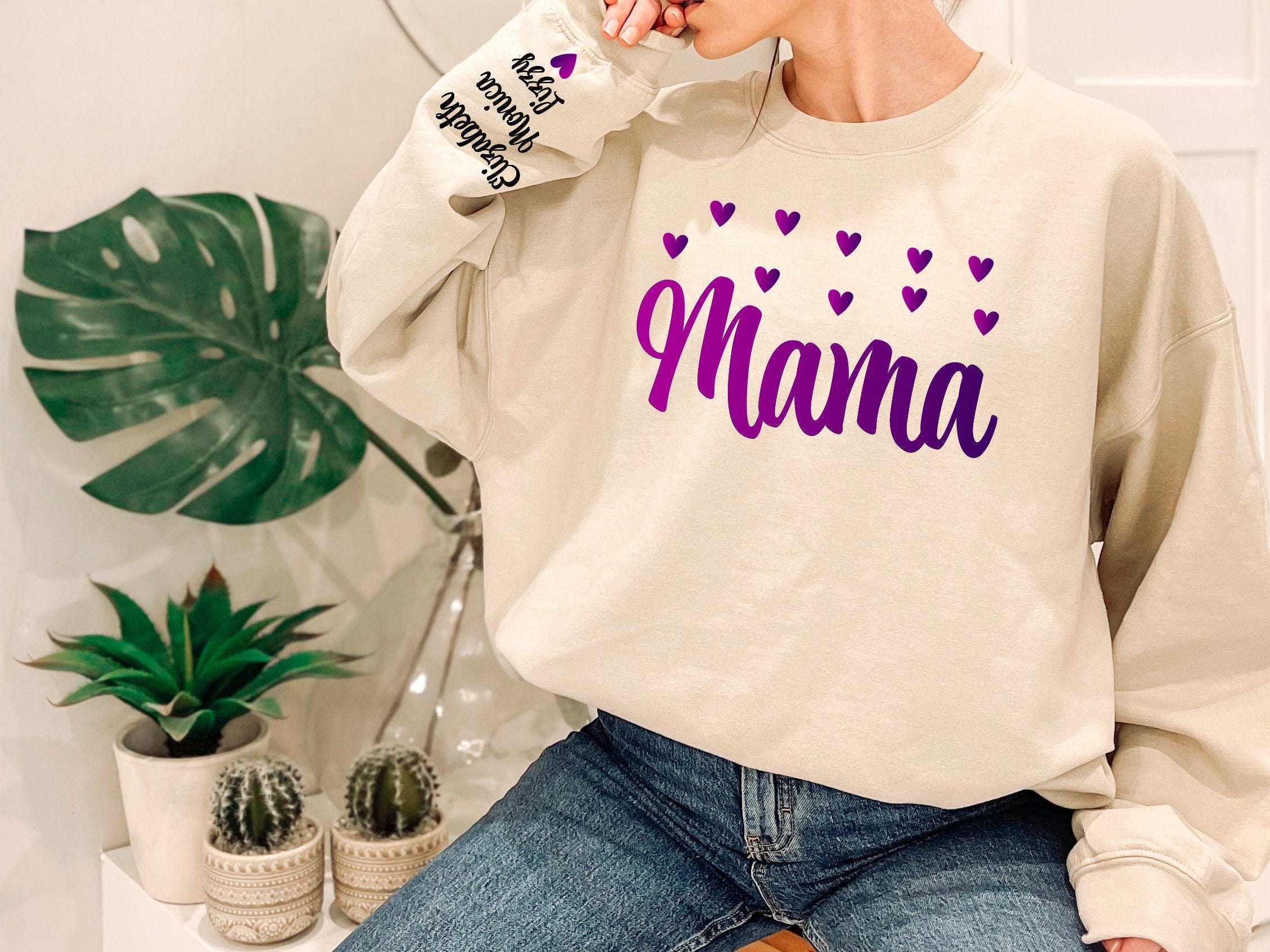 Custom Mama Sweatshirt, Mothers Day, Mama Shirt, Unique Gift for Mom, Wildflower Print, Gift for Mom, Mom Sweatshirt