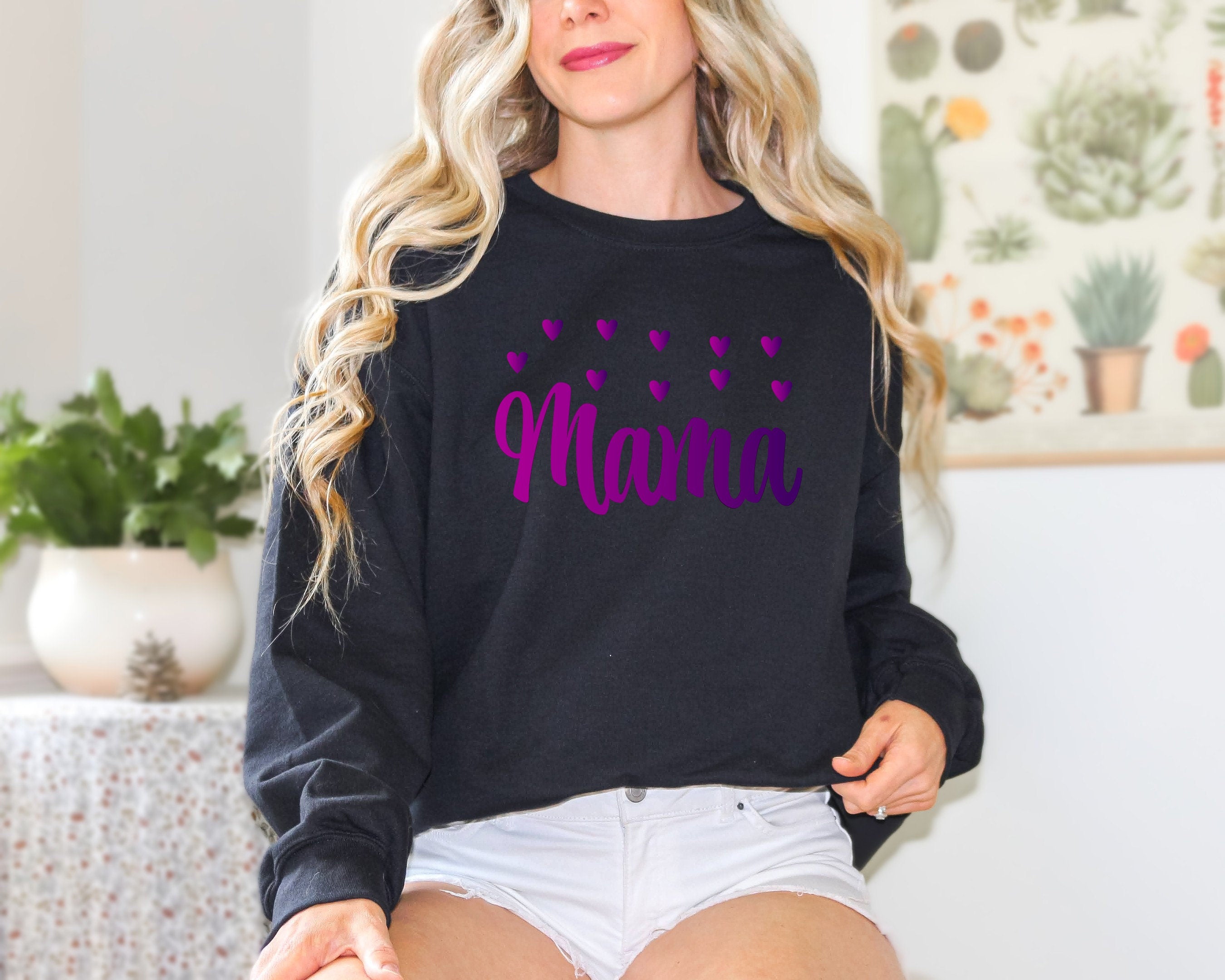 Custom Mama Sweatshirt, Mothers Day, Mama Shirt, Unique Gift for Mom, Wildflower Print, Gift for Mom, Mom Sweatshirt