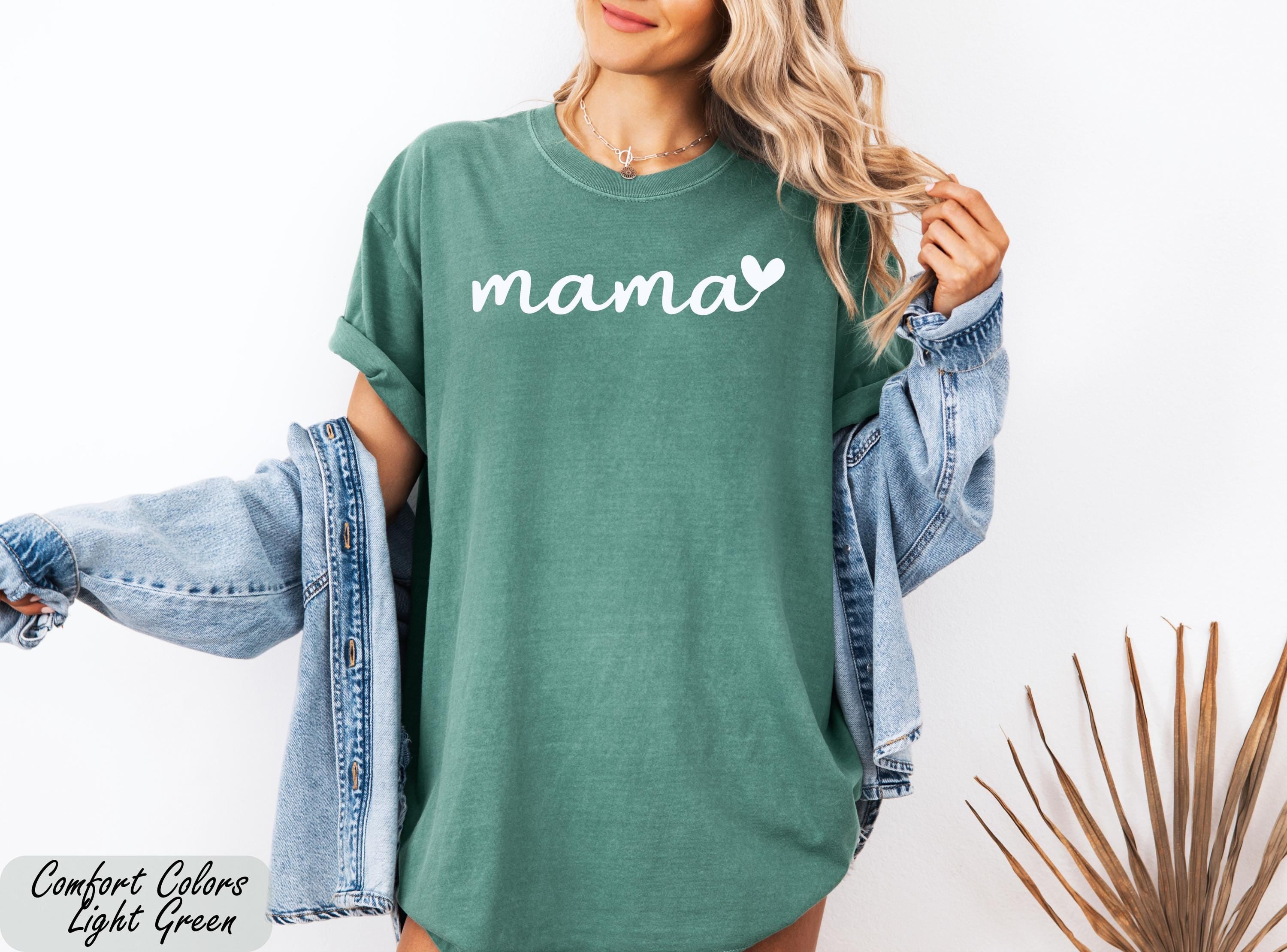 Comfort Colors Mama Heart Shirt, Personalized Mom Shirt With Kids Names, Custom Mama Shirt, Custom Name Tshirt, Mothers Day Gifts for Her