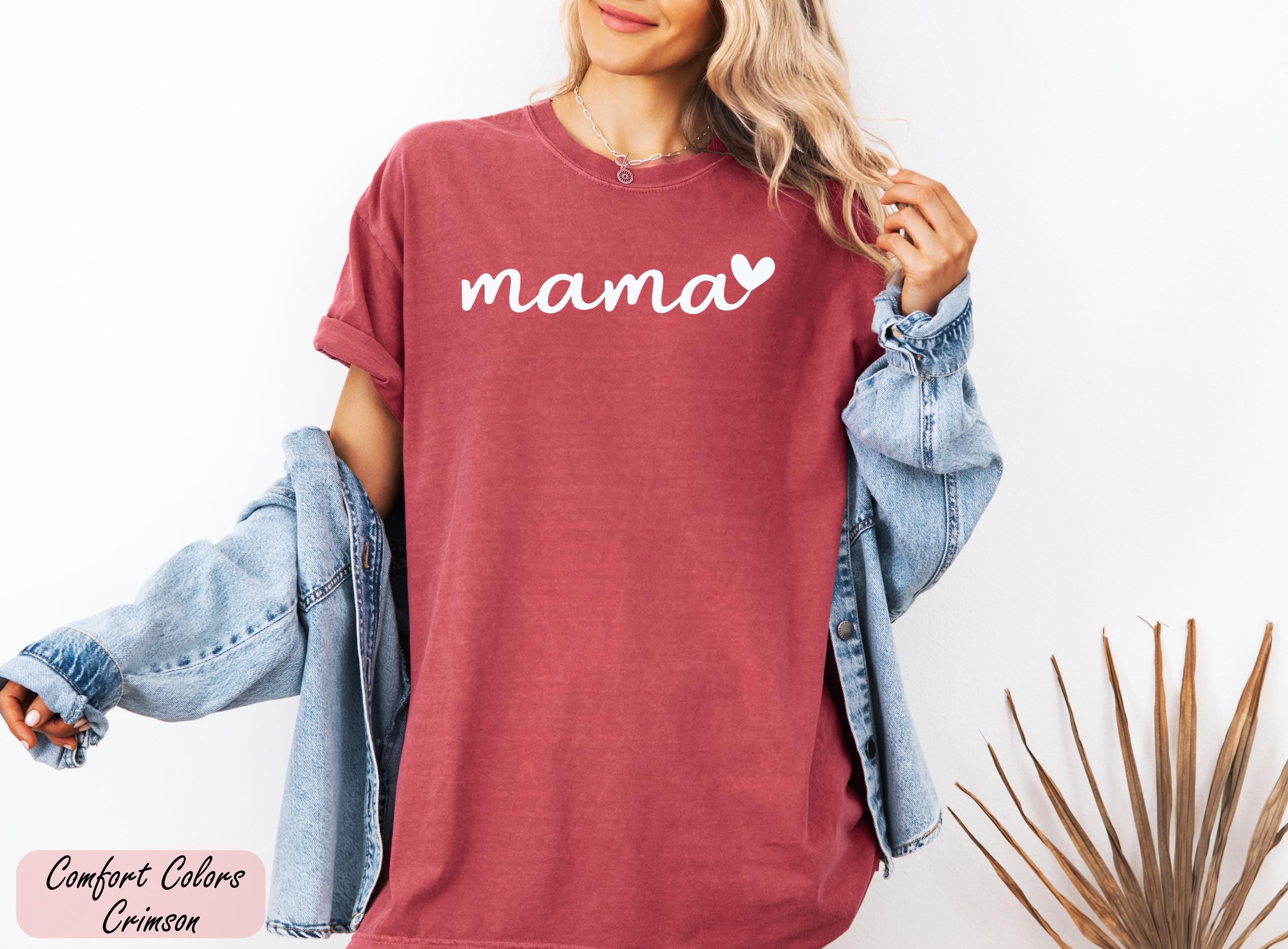 Comfort Colors Mama Heart Shirt, Personalized Mom Shirt With Kids Names, Custom Mama Shirt, Custom Name Tshirt, Mothers Day Gifts for Her