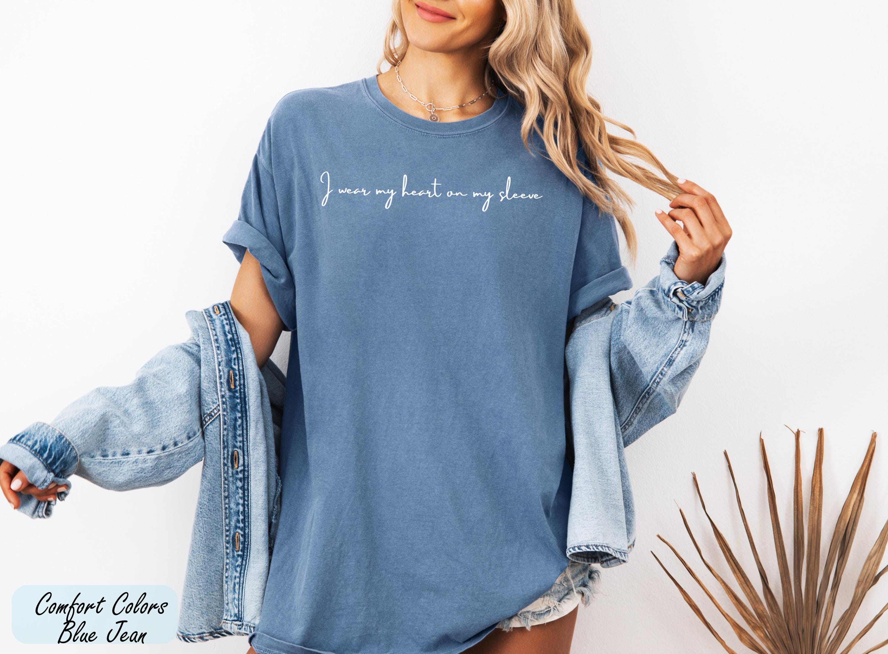I Wear My Heart On My Sleeve Shirt, Shirt with Names On Sleeve, Mom Heart T-Shirt, Mother's Day Gift from Kids, Baby Shower Gift for Her
