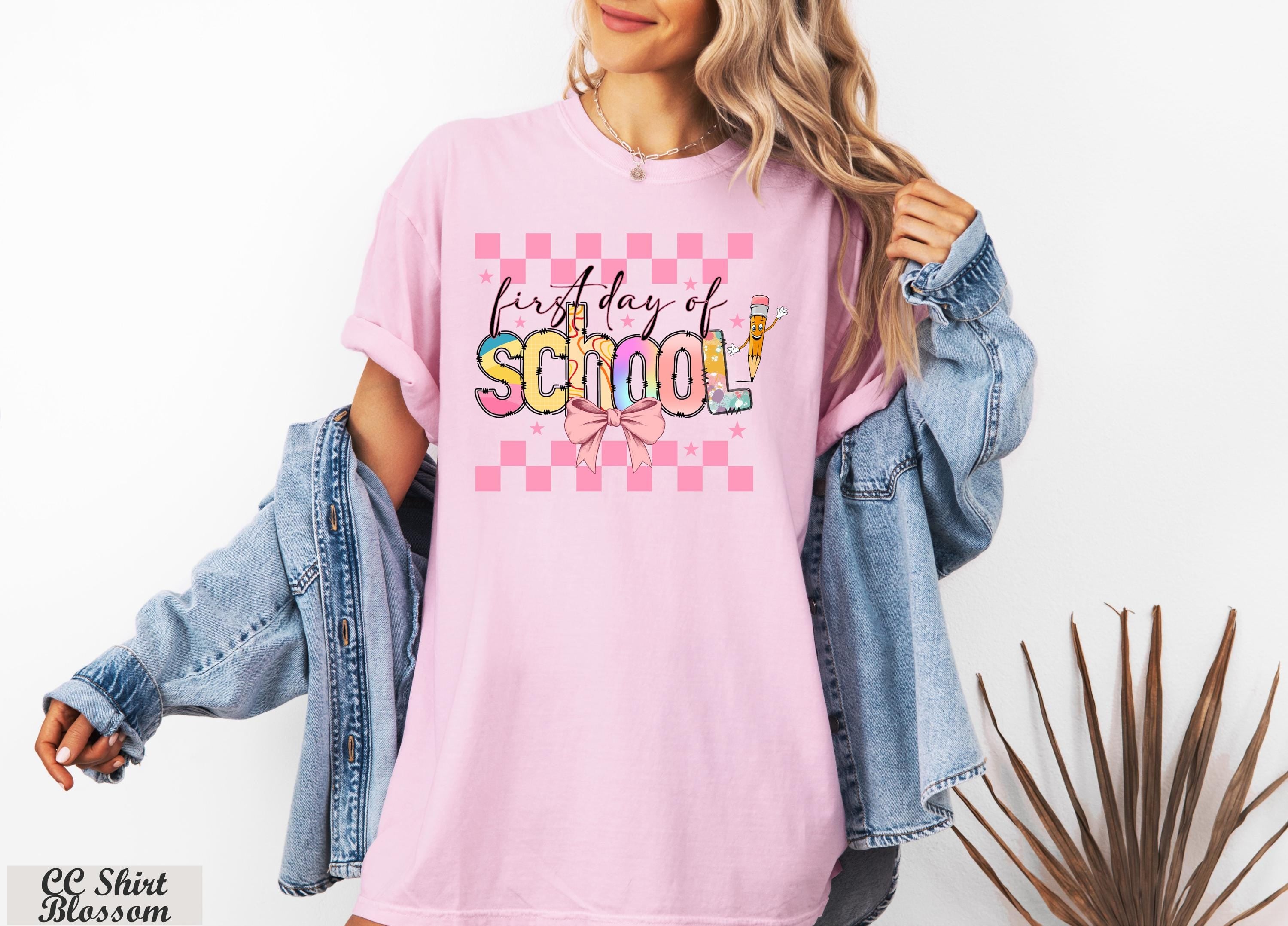 Coquette First Day Of School Shirt,Colorful Back to School Shirt,Back to School 1st Grade Tee, Teacher Appreciation Gift,Coquette Bow Tee