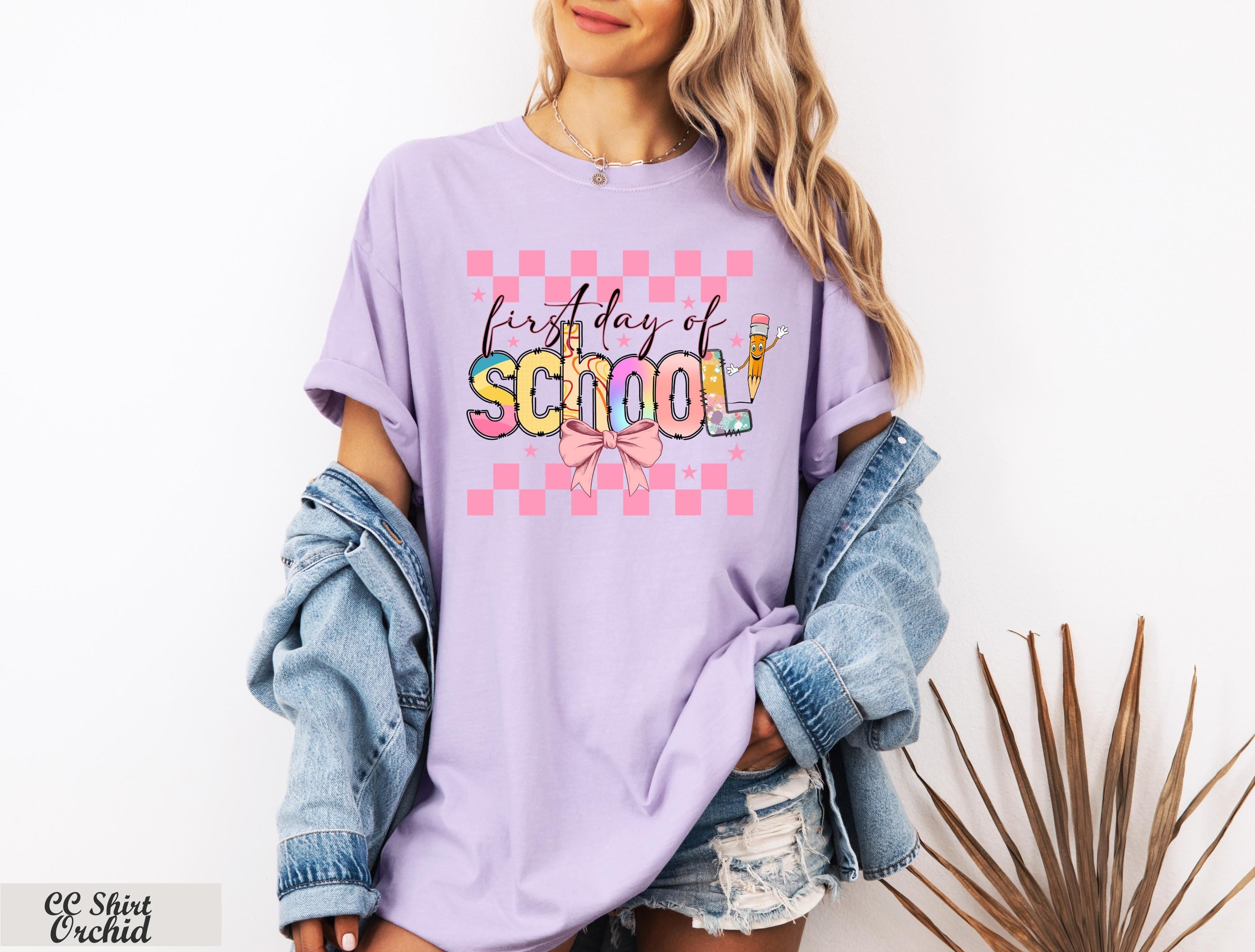 Coquette First Day Of School Shirt,Colorful Back to School Shirt,Back to School 1st Grade Tee, Teacher Appreciation Gift,Coquette Bow Tee