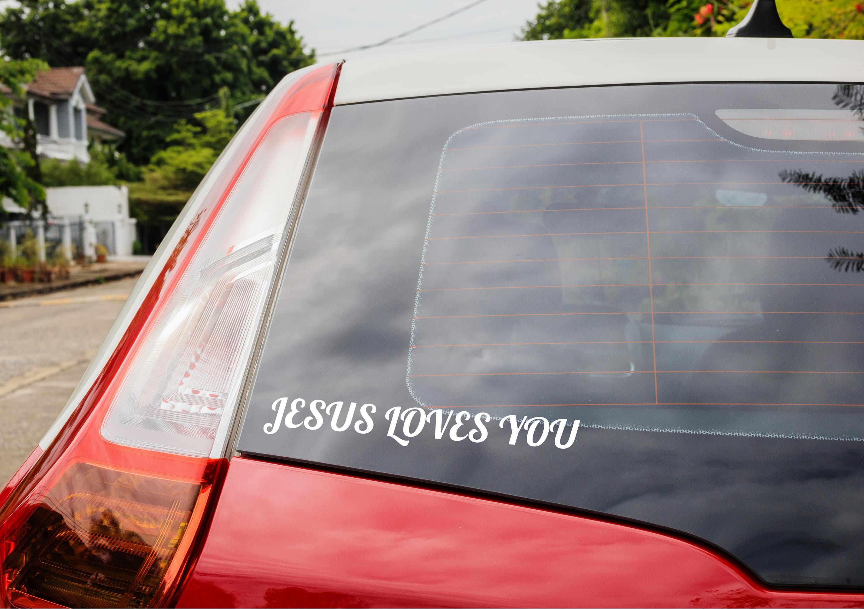 Jesus Loves You Car Sticker,Faith-Based Inspirational Sticker for Car,Christian Vinyl Decal,Jesus Scripture Sticker,Faith Car Sticker