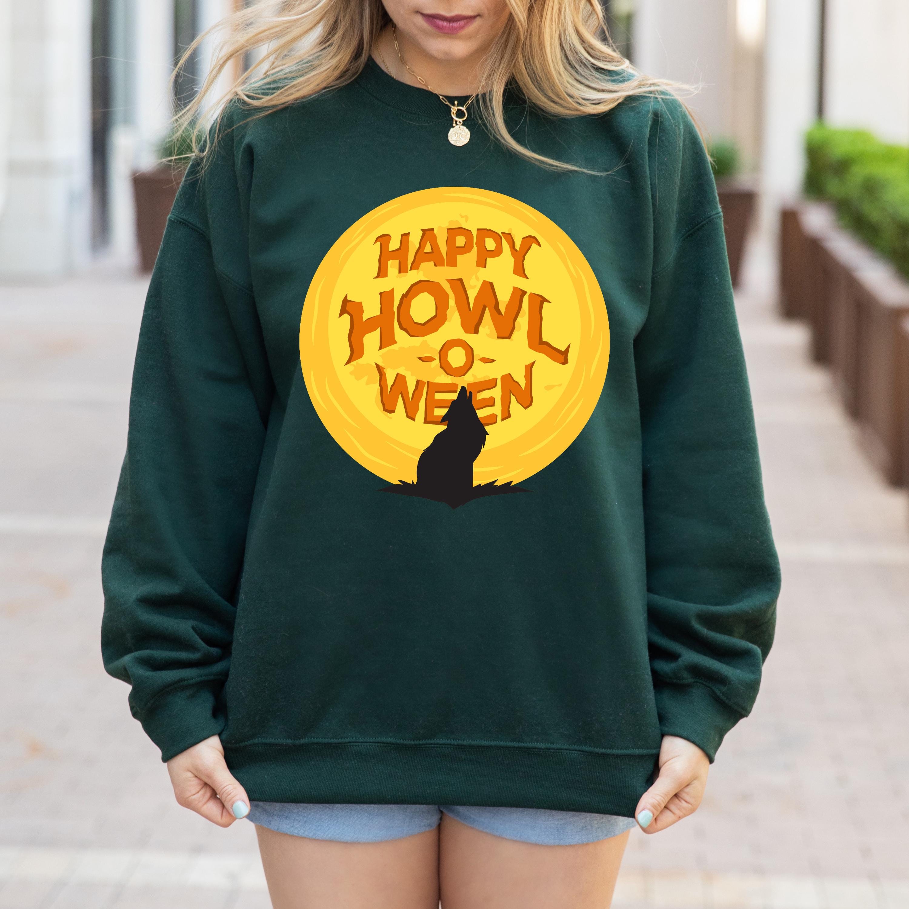 Happy Halloween wolf sweatshirt, Spooky Sweatshirt,funny Halloween Sweatshirt, wolf sweatshirt, Fall season sweatshirt, Happy Howloween wolf
