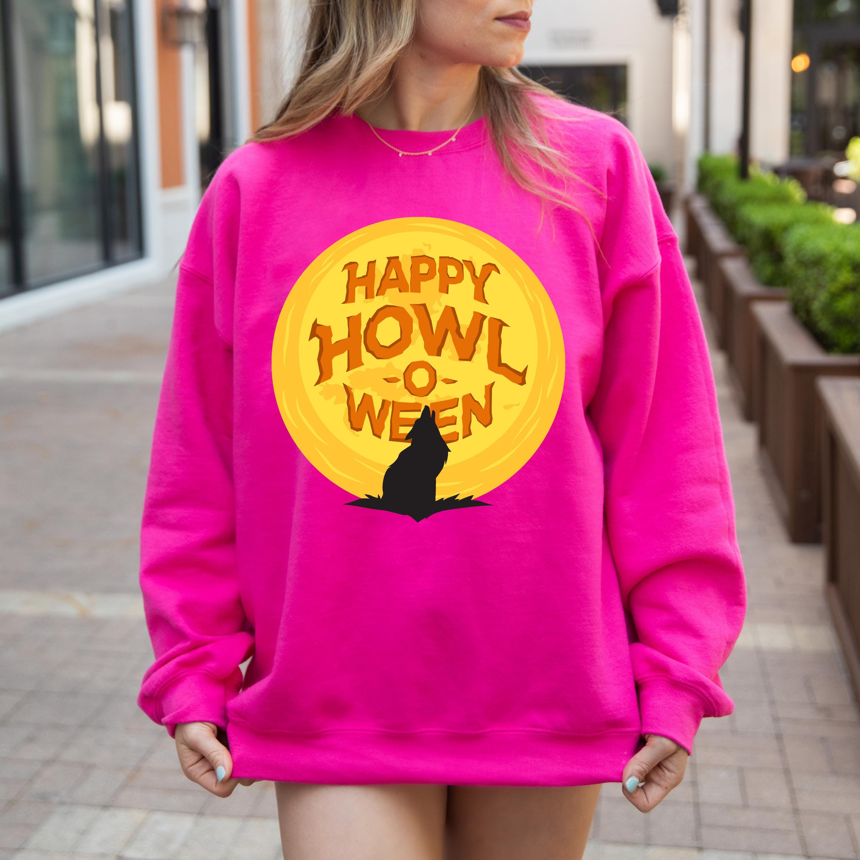 Happy Halloween wolf sweatshirt, Spooky Sweatshirt,funny Halloween Sweatshirt, wolf sweatshirt, Fall season sweatshirt, Happy Howloween wolf