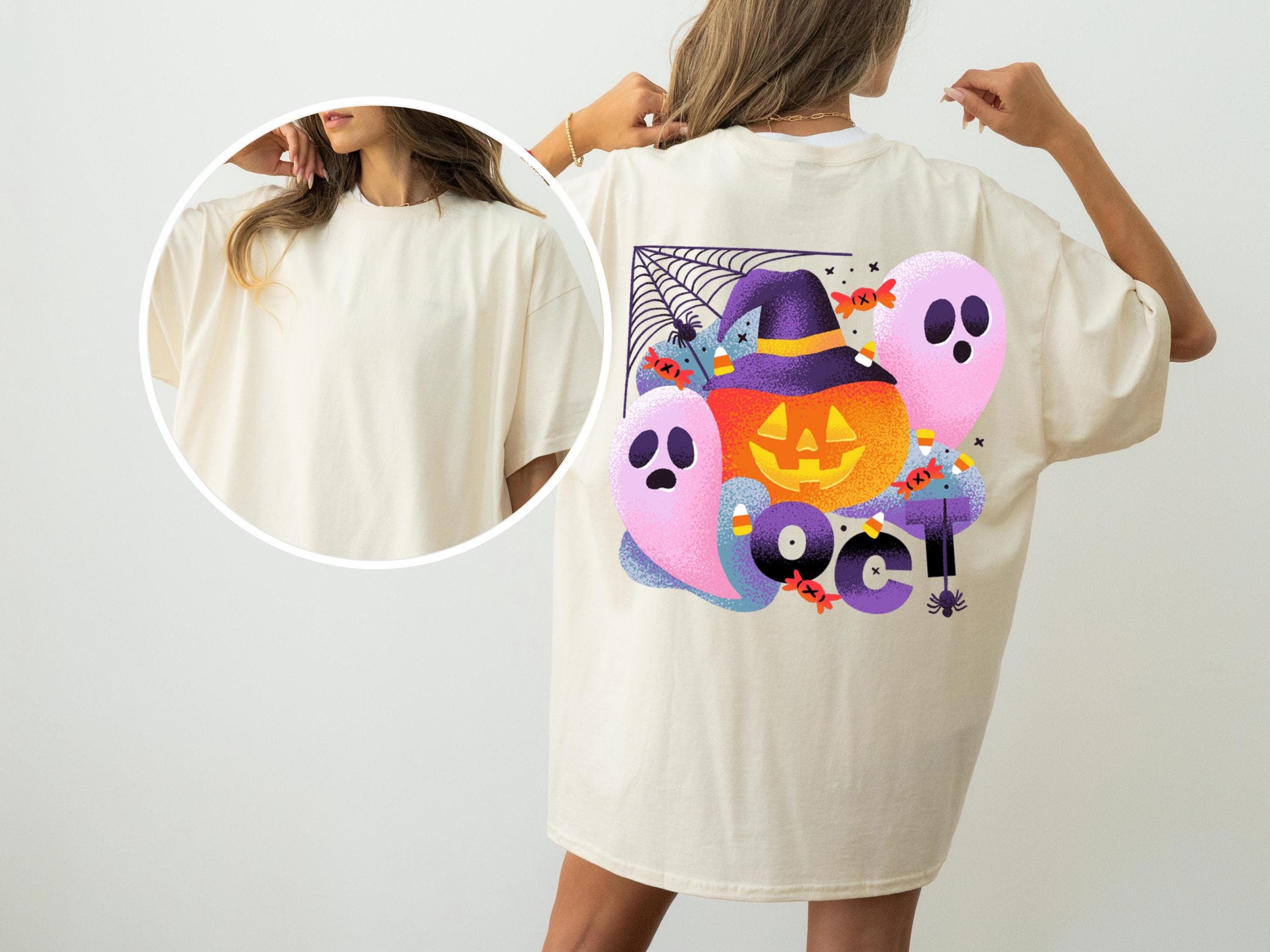 October pumpkin ghost halloween shirt , Fall Shirt, Halloween Spooky Season Shirt, Halloween Gift, Halloween unisex Shirt, comfort colors