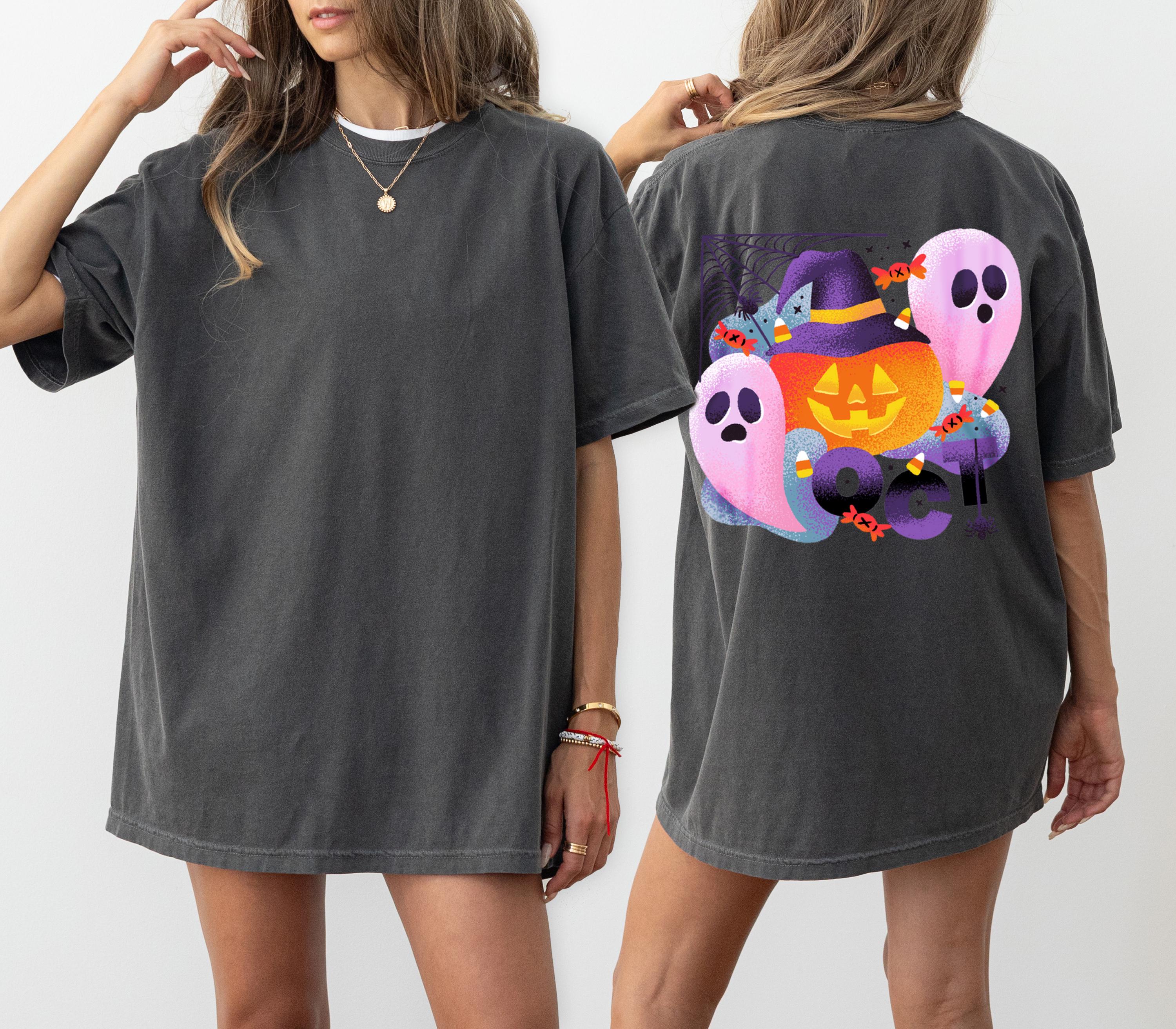 October pumpkin ghost halloween shirt , Fall Shirt, Halloween Spooky Season Shirt, Halloween Gift, Halloween unisex Shirt, comfort colors