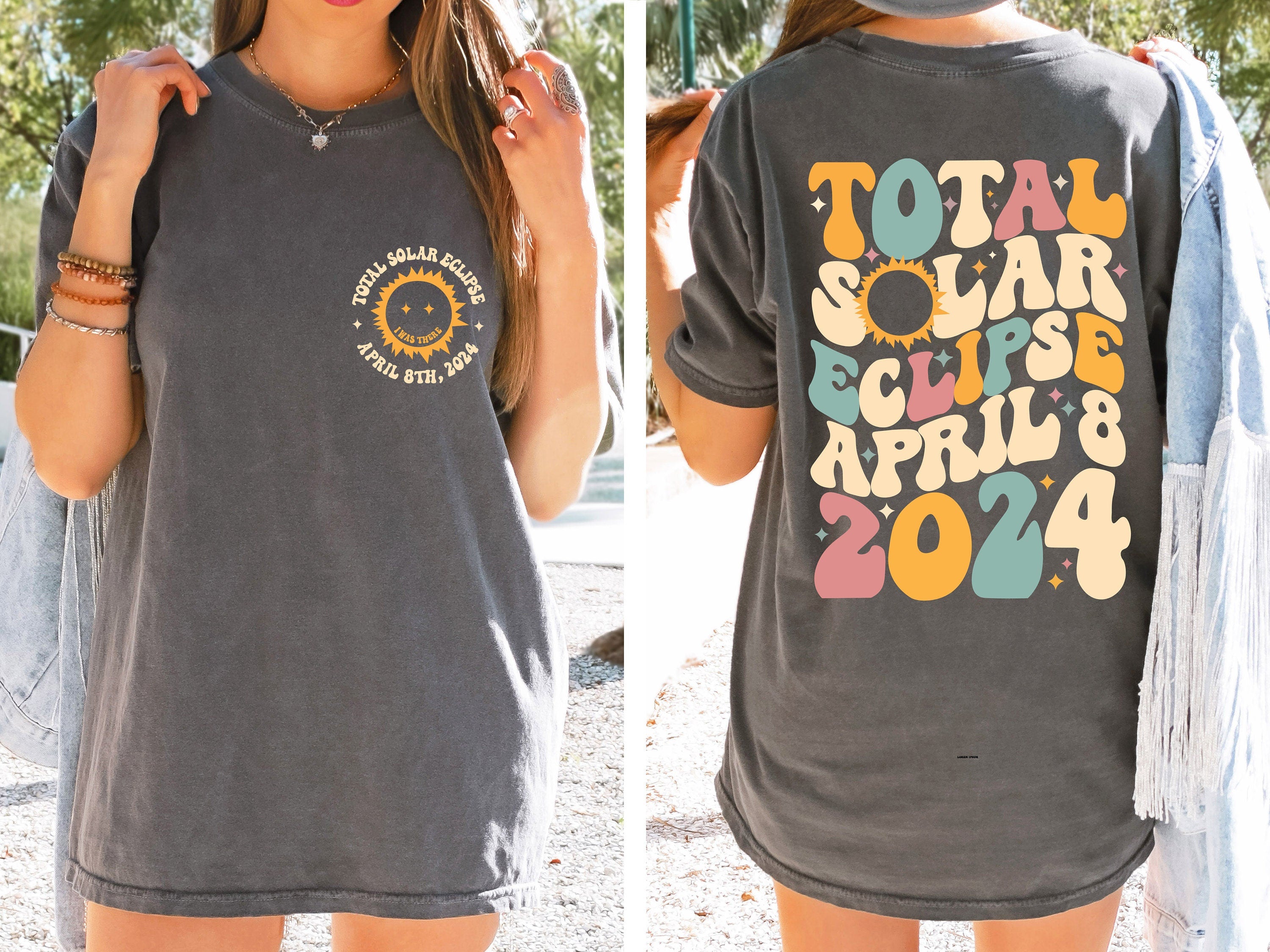 Solar Eclipse 2024 Shirt,April 8th 2024 Shirt,  Double-Sided Shirt, Eclipse Event 2024 Shirt, Celestial Shirt, Gift for Eclipse Lover,Trendy