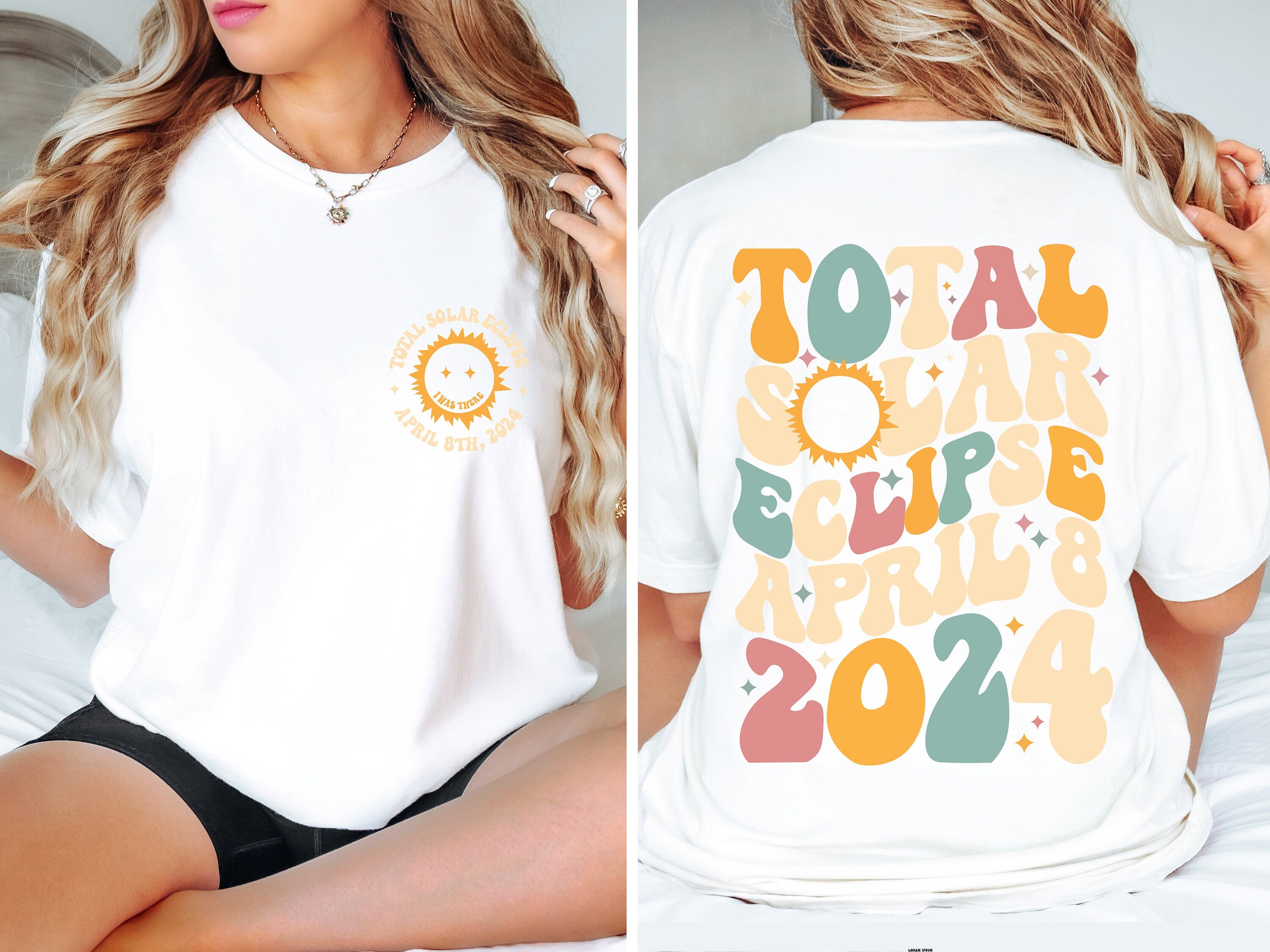 Solar Eclipse 2024 Shirt,April 8th 2024 Shirt,  Double-Sided Shirt, Eclipse Event 2024 Shirt, Celestial Shirt, Gift for Eclipse Lover,Trendy