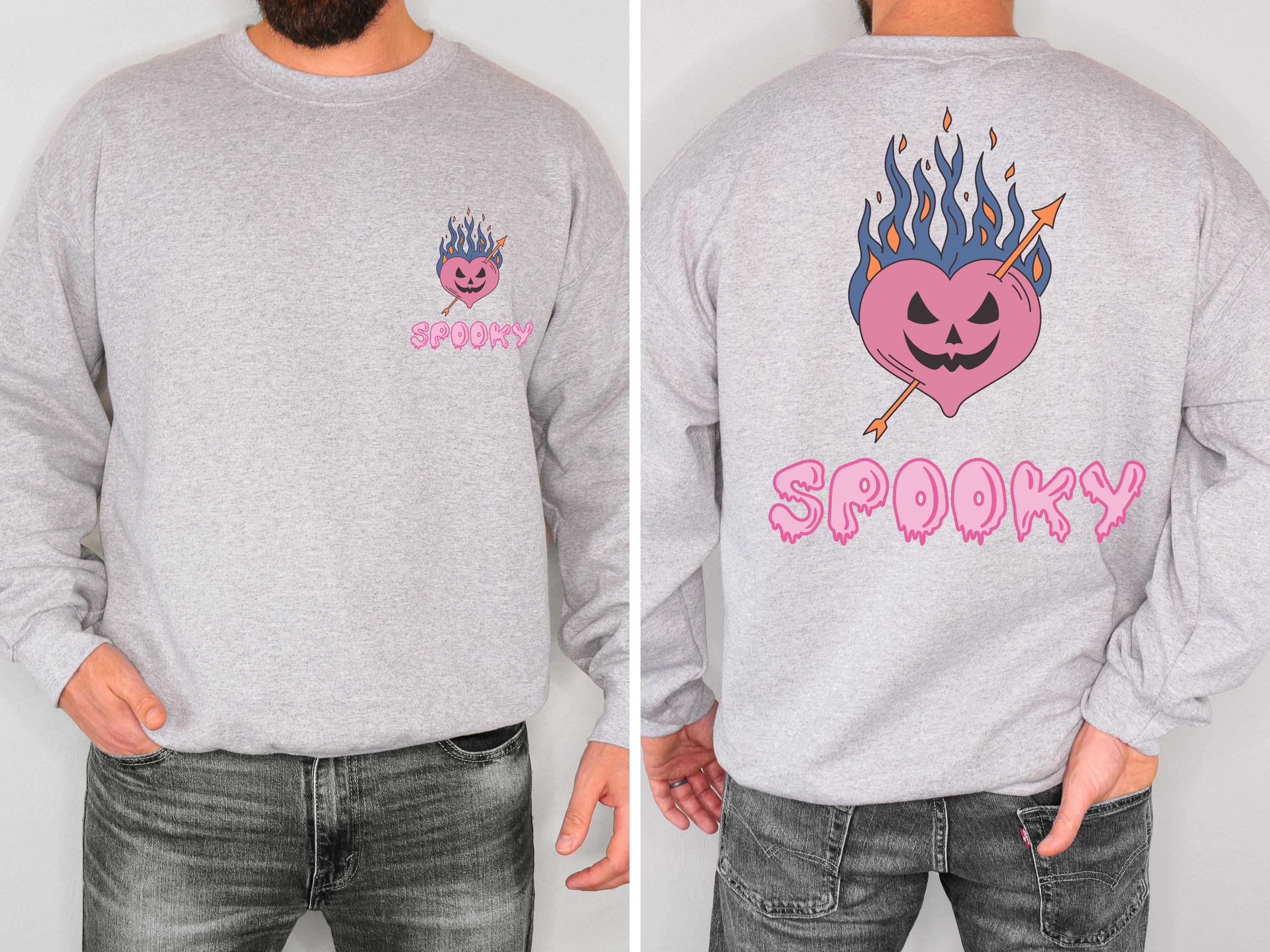 Spooky halloween heart back and front sweatshirt, Spooky Sweatshirt, cute Halloween Sweatshirt, Fall season sweatshirt, Halloween sweatshirt