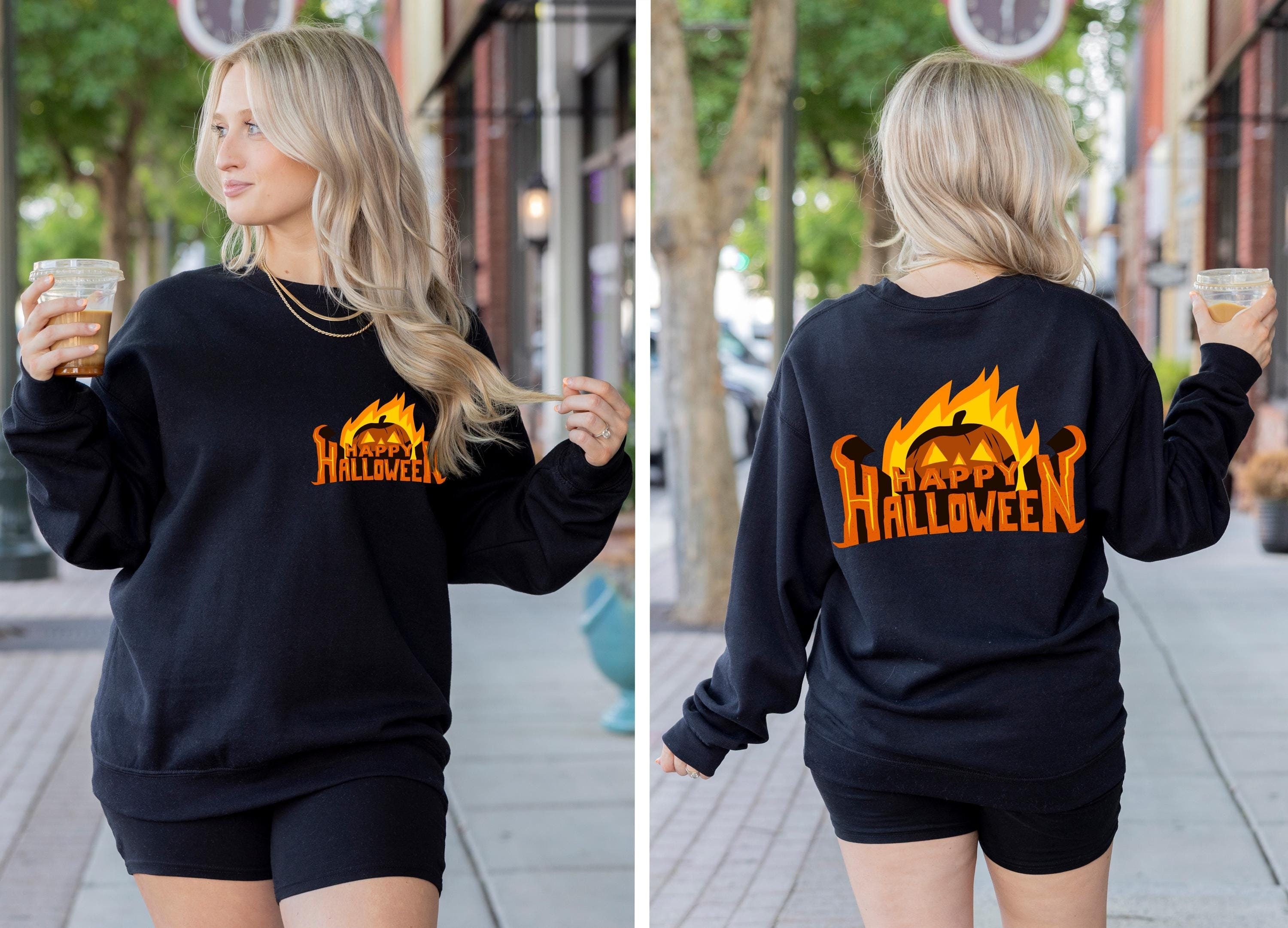 Happy halloween spooky pumpkin sweatshirt, Spooky Sweatshirt, Halloween gift Sweatshirt, Fall season sweatshirt, Halloween sweatshirt