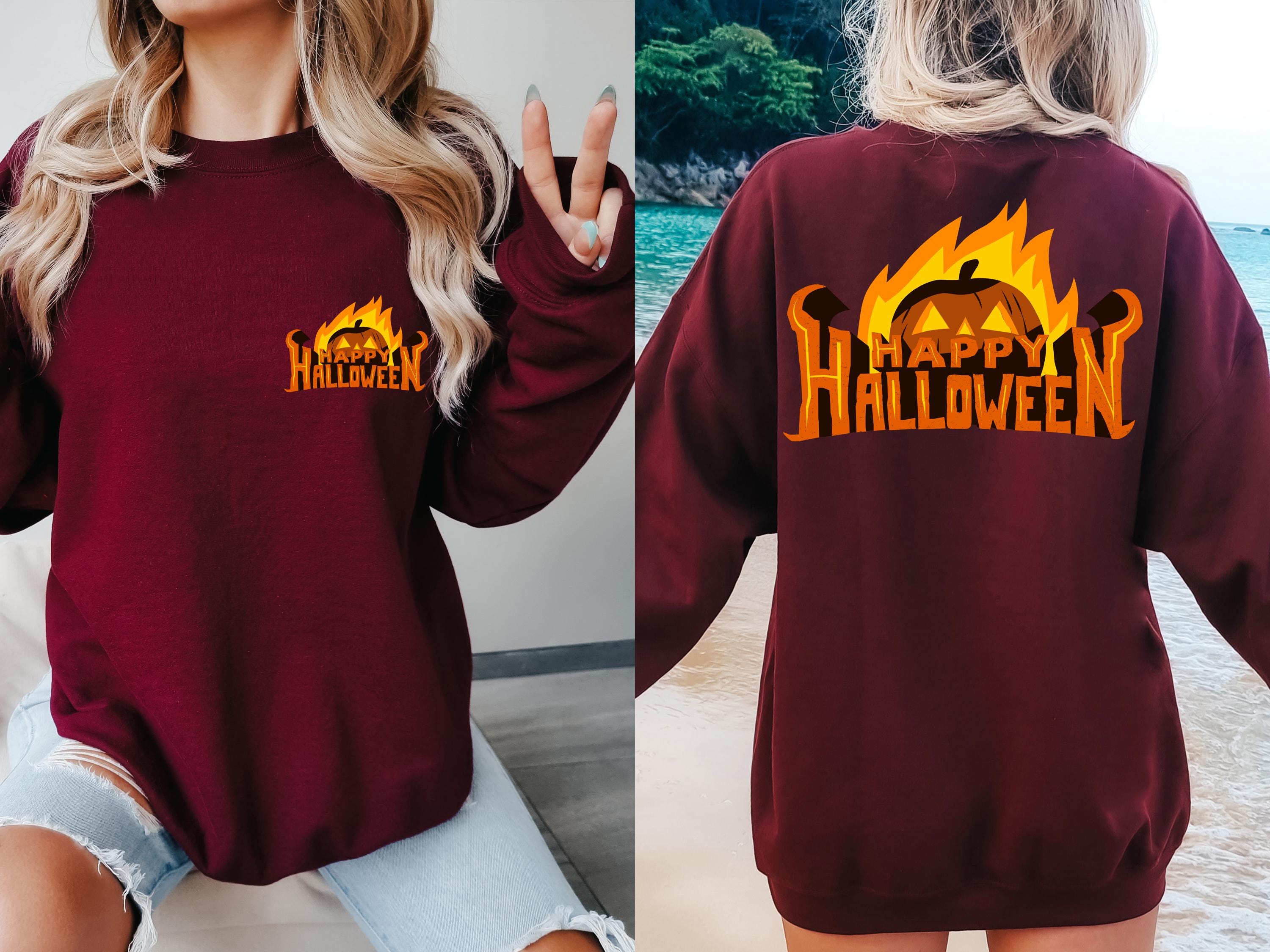 Happy halloween spooky pumpkin sweatshirt, Spooky Sweatshirt, Halloween gift Sweatshirt, Fall season sweatshirt, Halloween sweatshirt