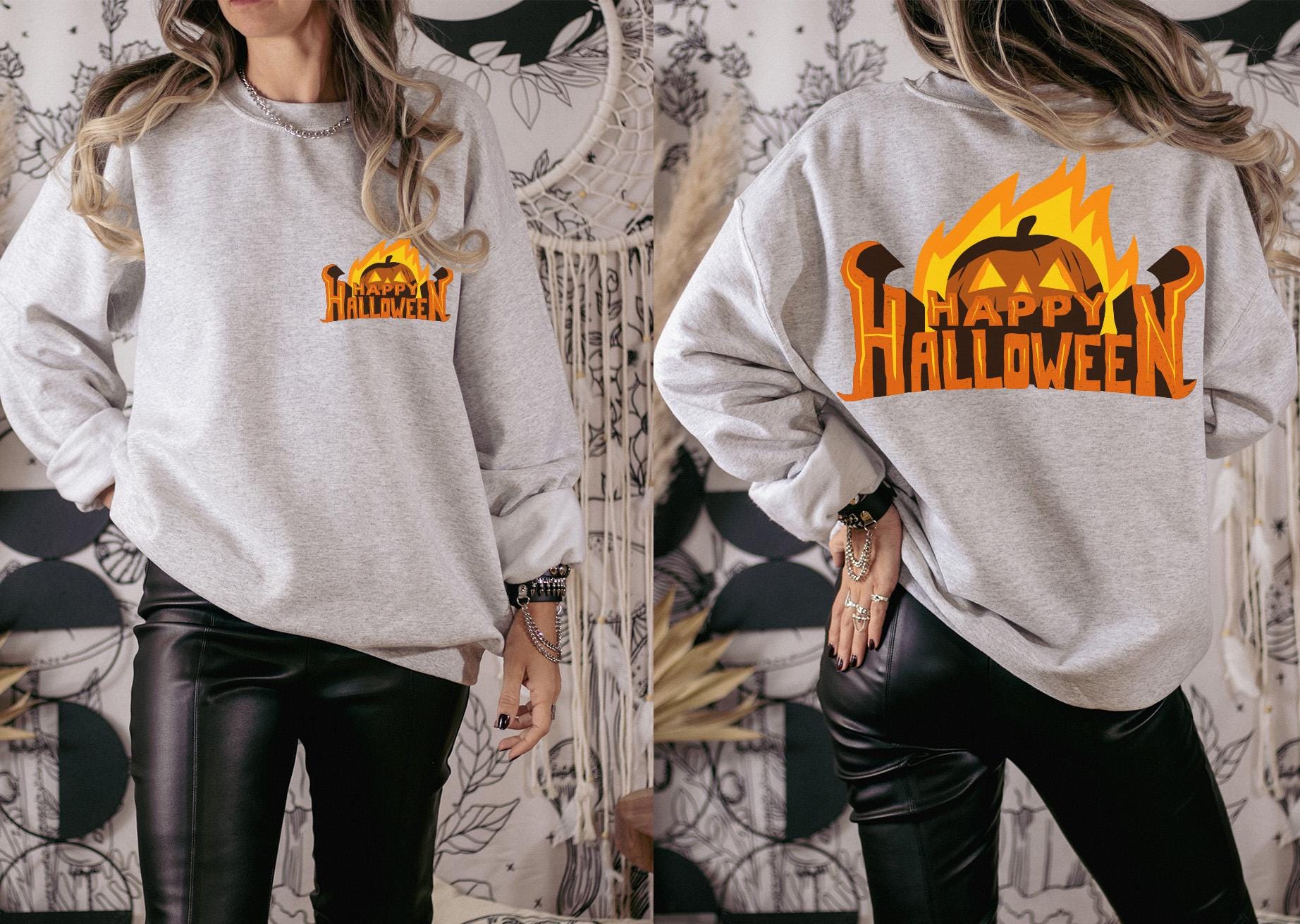 Happy halloween spooky pumpkin sweatshirt, Spooky Sweatshirt, Halloween gift Sweatshirt, Fall season sweatshirt, Halloween sweatshirt