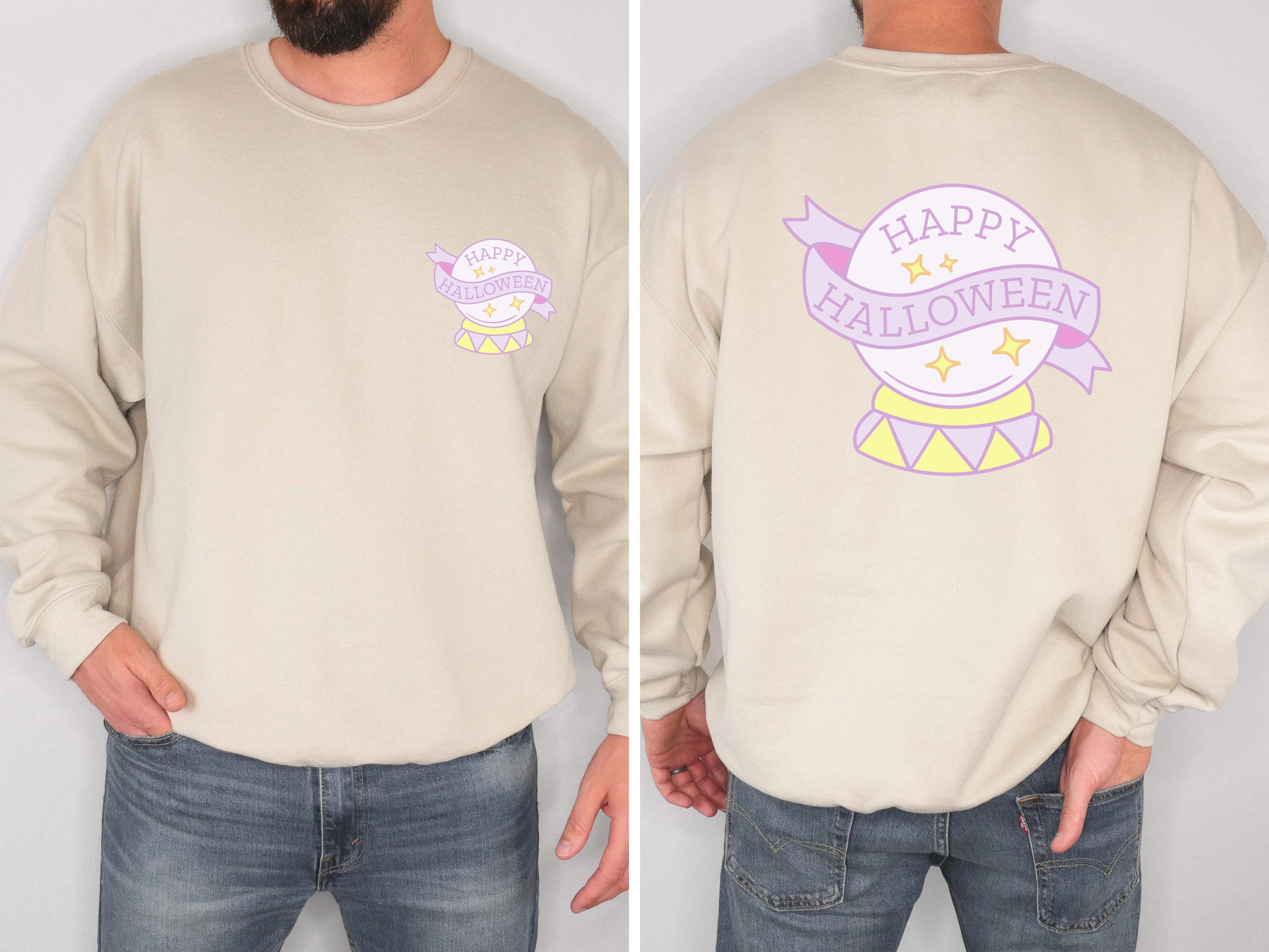 Happy Halloween witch magic ball sweatshirt, Spooky Sweatshirt, cute Halloween Sweatshirt, Back and front sweatshirt, Fall season sweatshirt