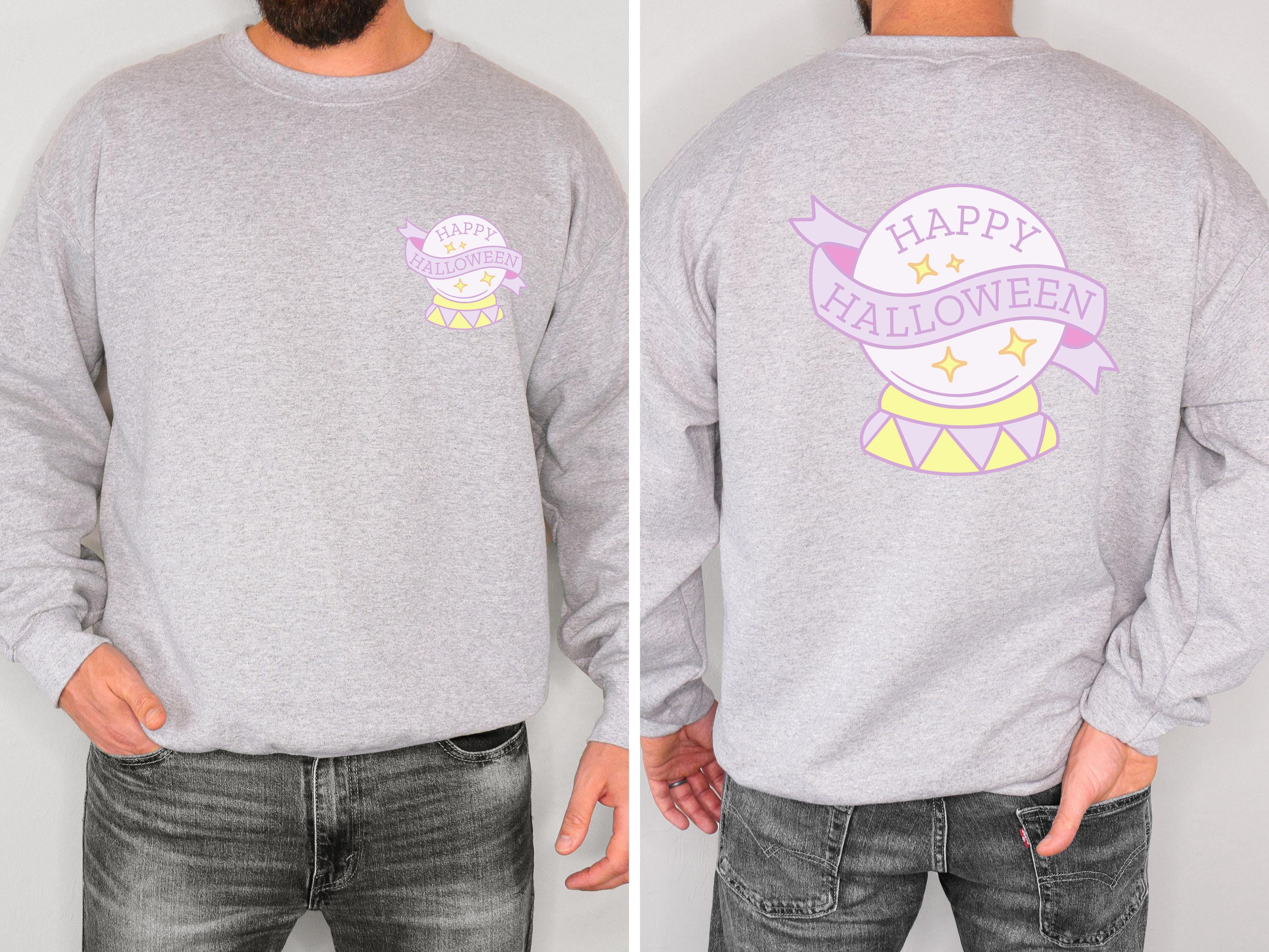 Happy Halloween witch magic ball sweatshirt, Spooky Sweatshirt, cute Halloween Sweatshirt, Back and front sweatshirt, Fall season sweatshirt