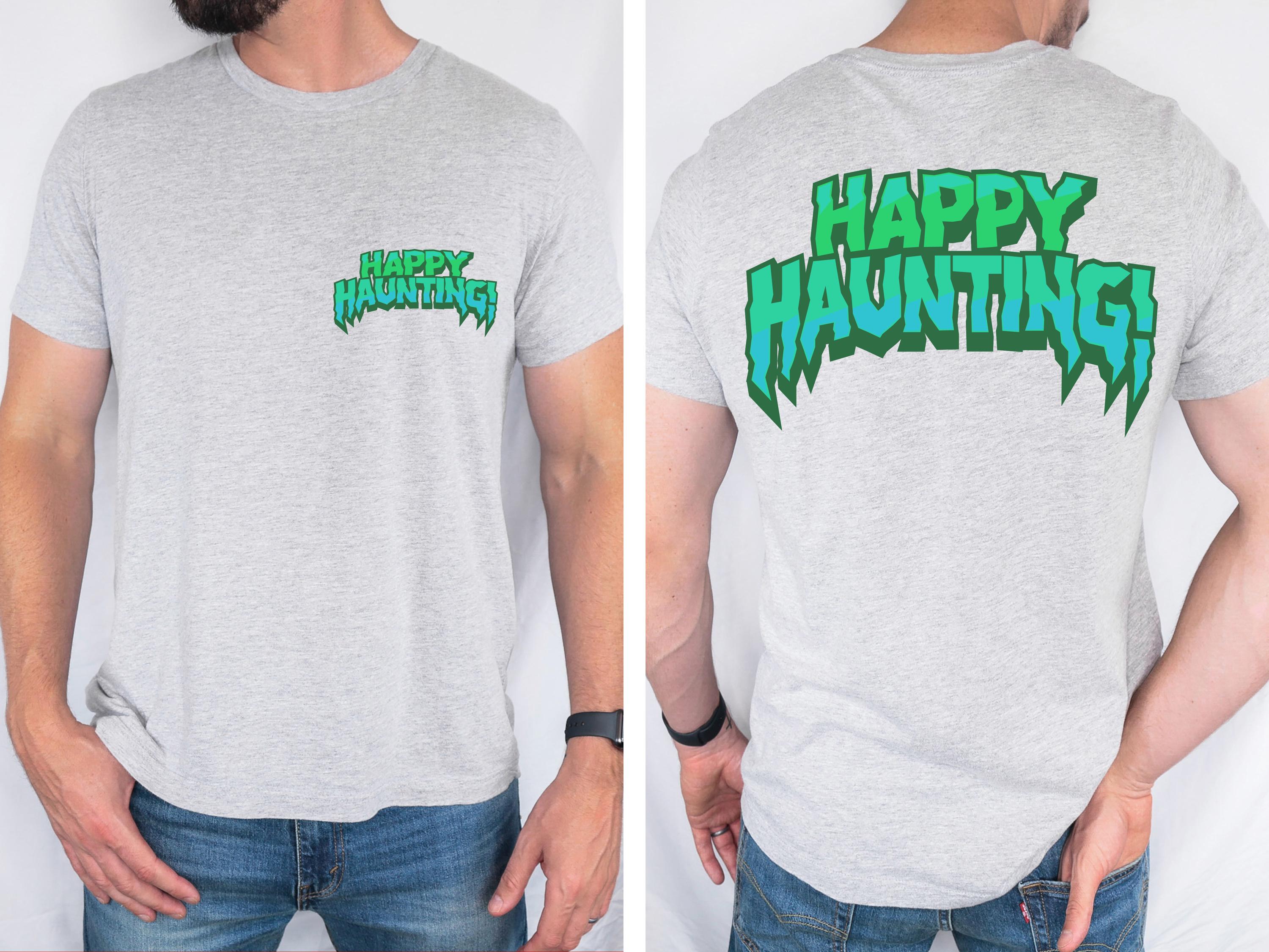 Happy haunting spooky halloween back and front shirt, Fall Shirt, Halloween Spooky Season Shirt, Halloween Gift, comfort colors