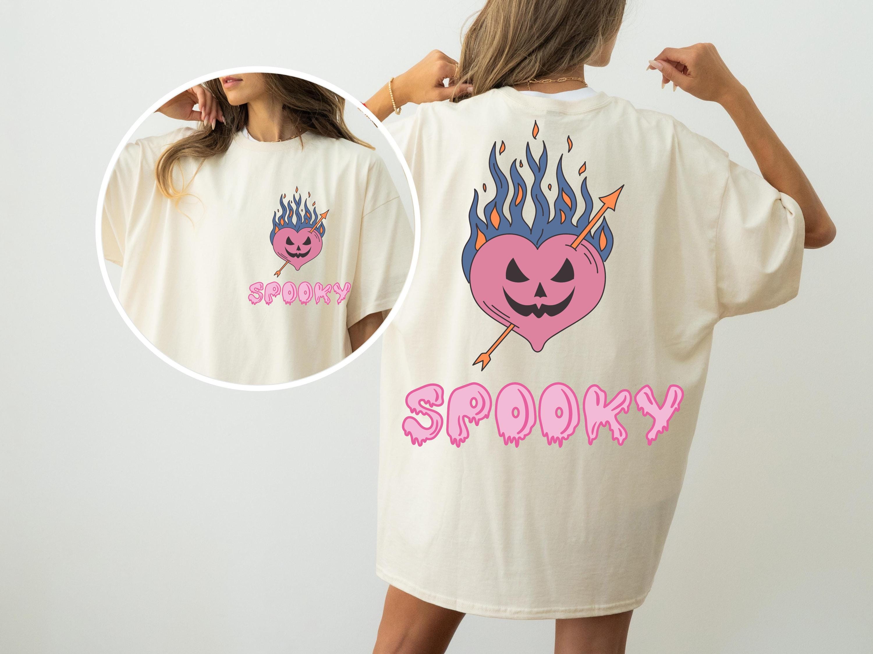 Spooky halloween heart back and front shirt , Fall Shirt, Halloween Spooky Season Shirt, Halloween Gift, Halloween cute Shirt