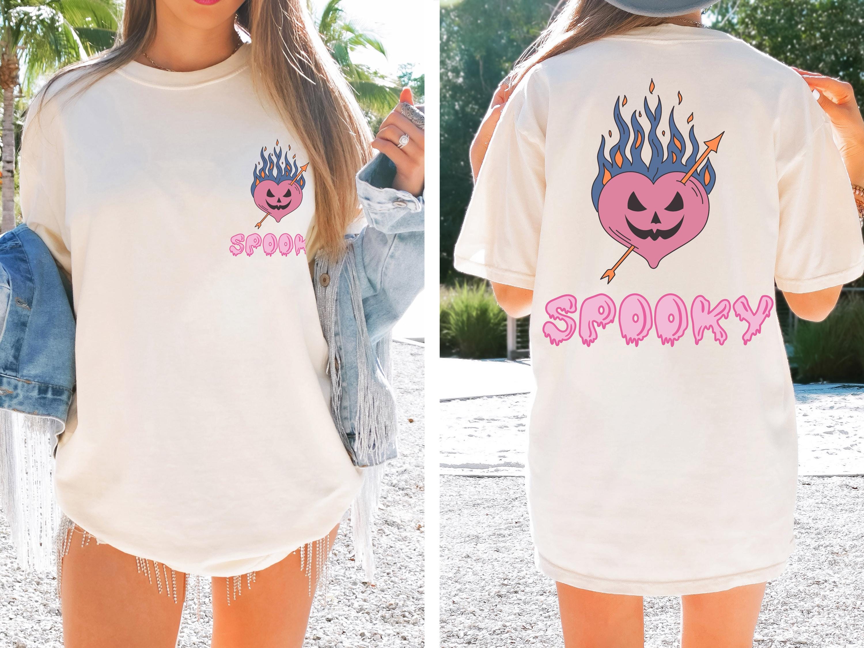 Spooky halloween heart back and front shirt , Fall Shirt, Halloween Spooky Season Shirt, Halloween Gift, Halloween cute Shirt