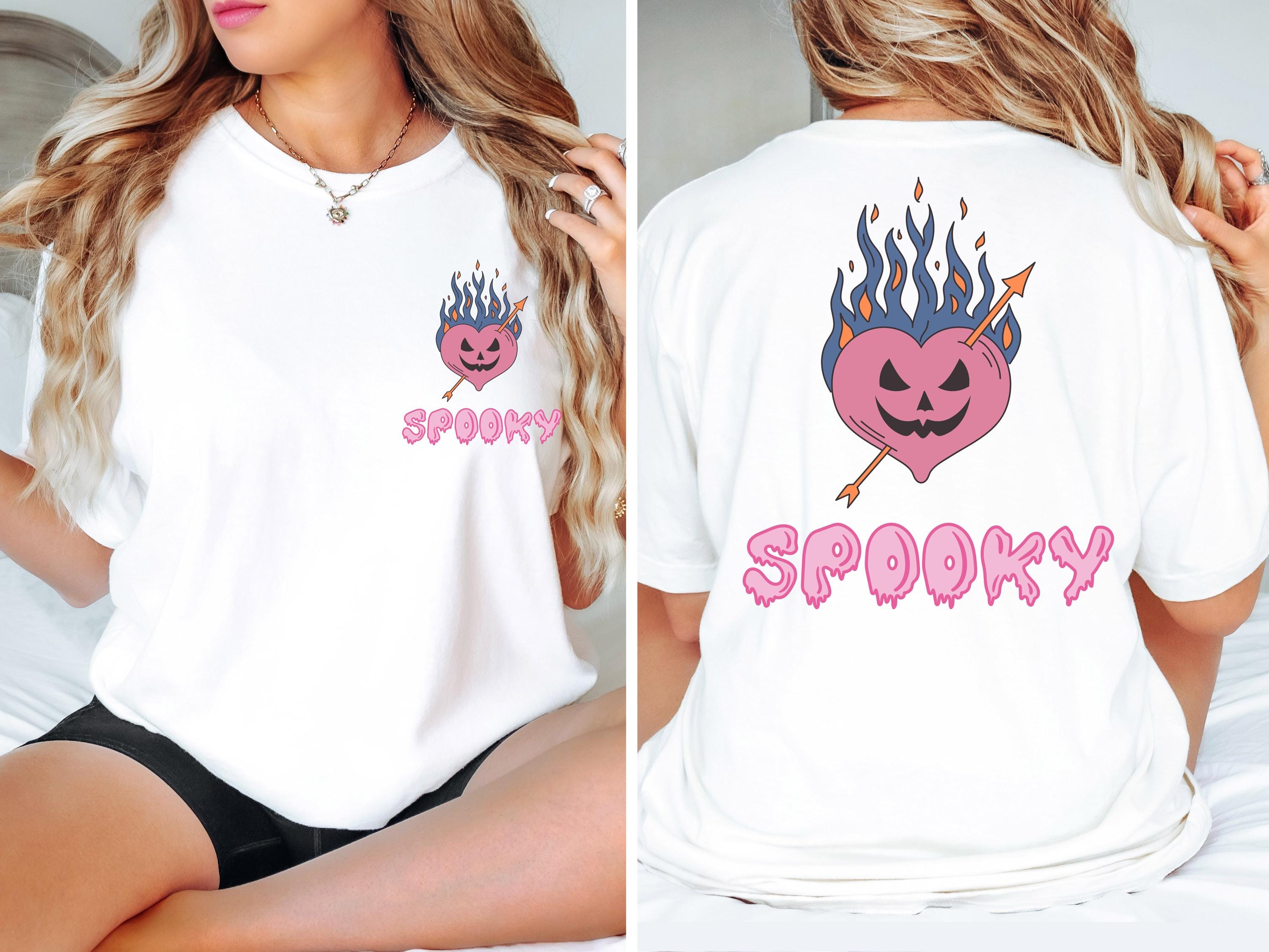 Spooky halloween heart back and front shirt , Fall Shirt, Halloween Spooky Season Shirt, Halloween Gift, Halloween cute Shirt