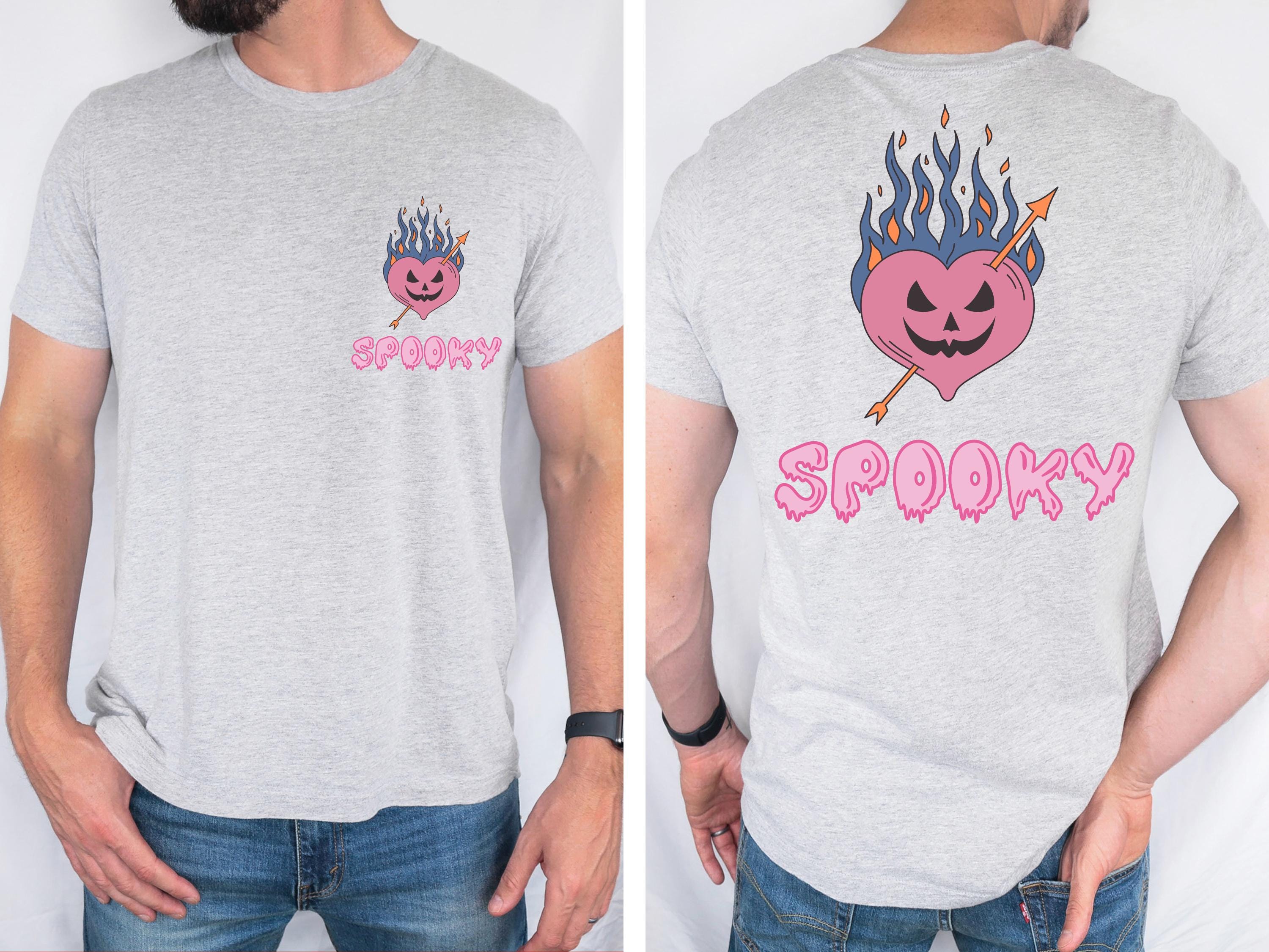 Spooky halloween heart back and front shirt , Fall Shirt, Halloween Spooky Season Shirt, Halloween Gift, Halloween cute Shirt