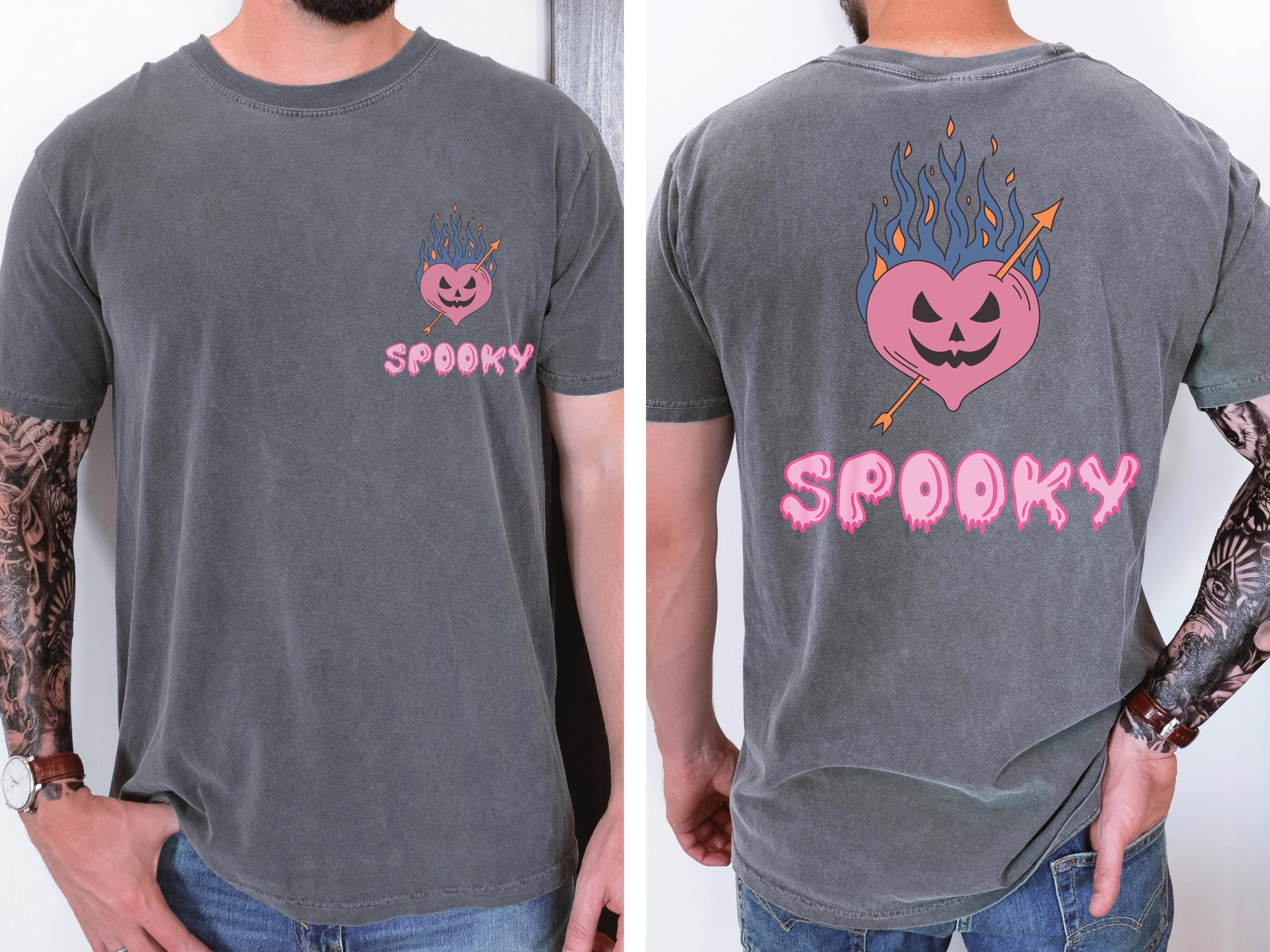 Spooky halloween heart back and front shirt , Fall Shirt, Halloween Spooky Season Shirt, Halloween Gift, Halloween cute Shirt