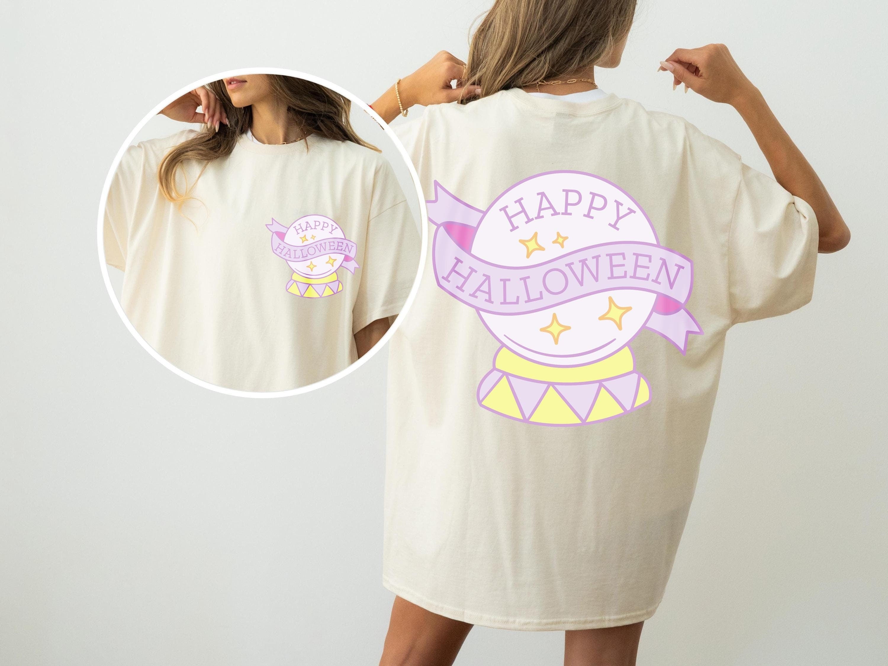 Happy Halloween witch magic ball shirt, Comfort colors , Fall Shirt, Halloween Spooky Season Shirt, Halloween Gift, Halloween cute Shirt